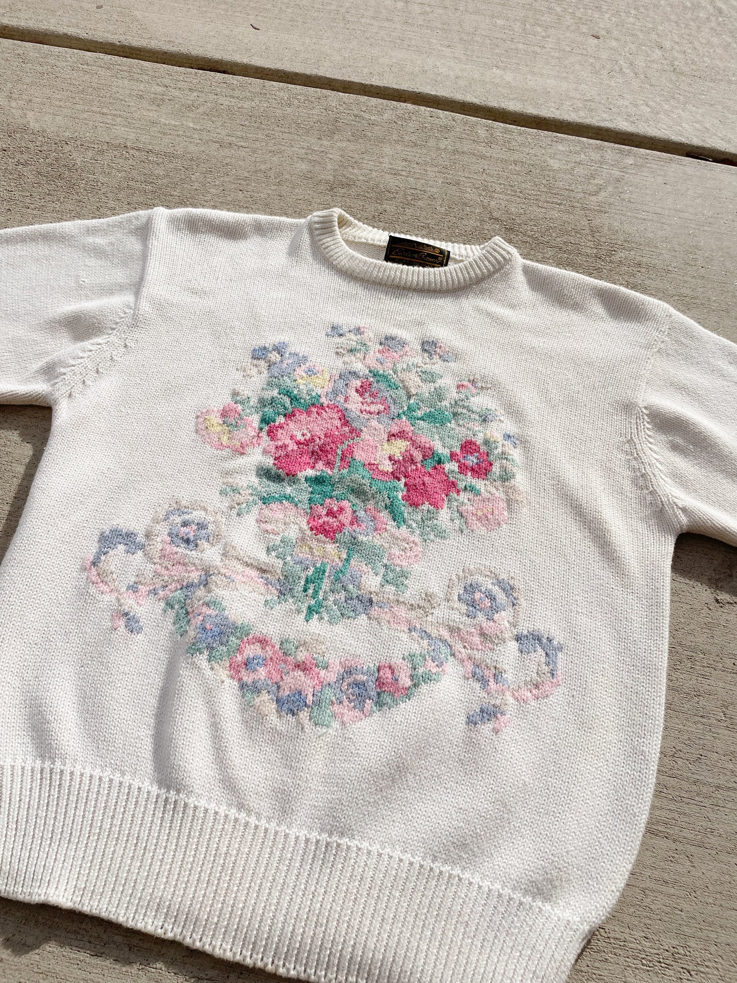 Vintage 1989 Eddie Bauer Flower Sweater (S)