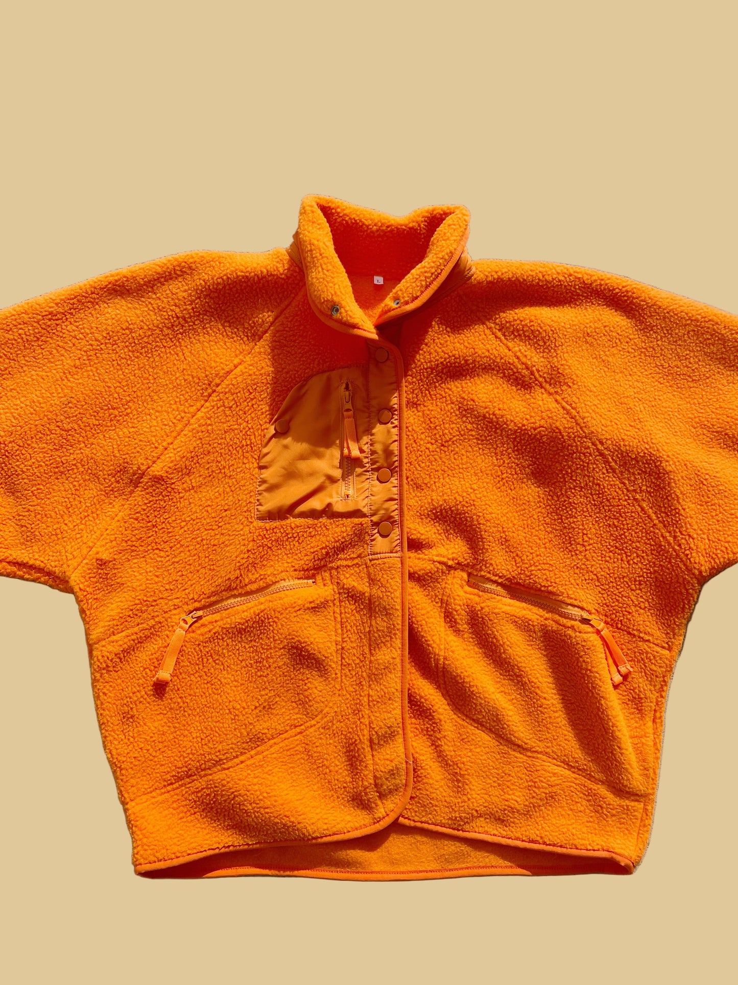 Clementine Orange Snap Fleece (L)
