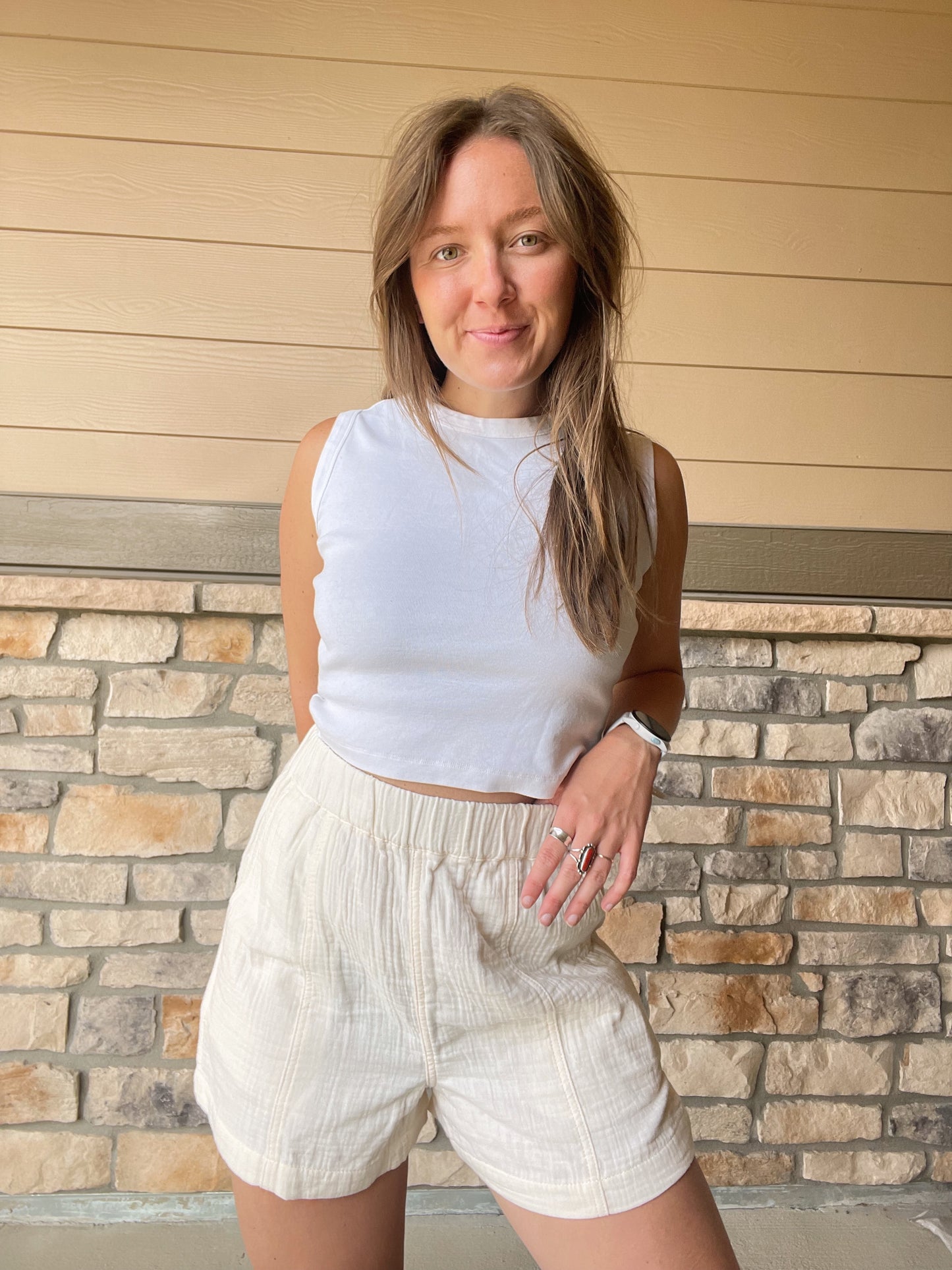 Madewell Gauze Cream Shorts - NEW (S/M)