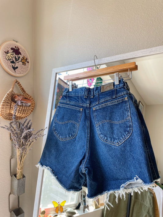 Vintage Lee Dark Wash Denim Shorts (24)
