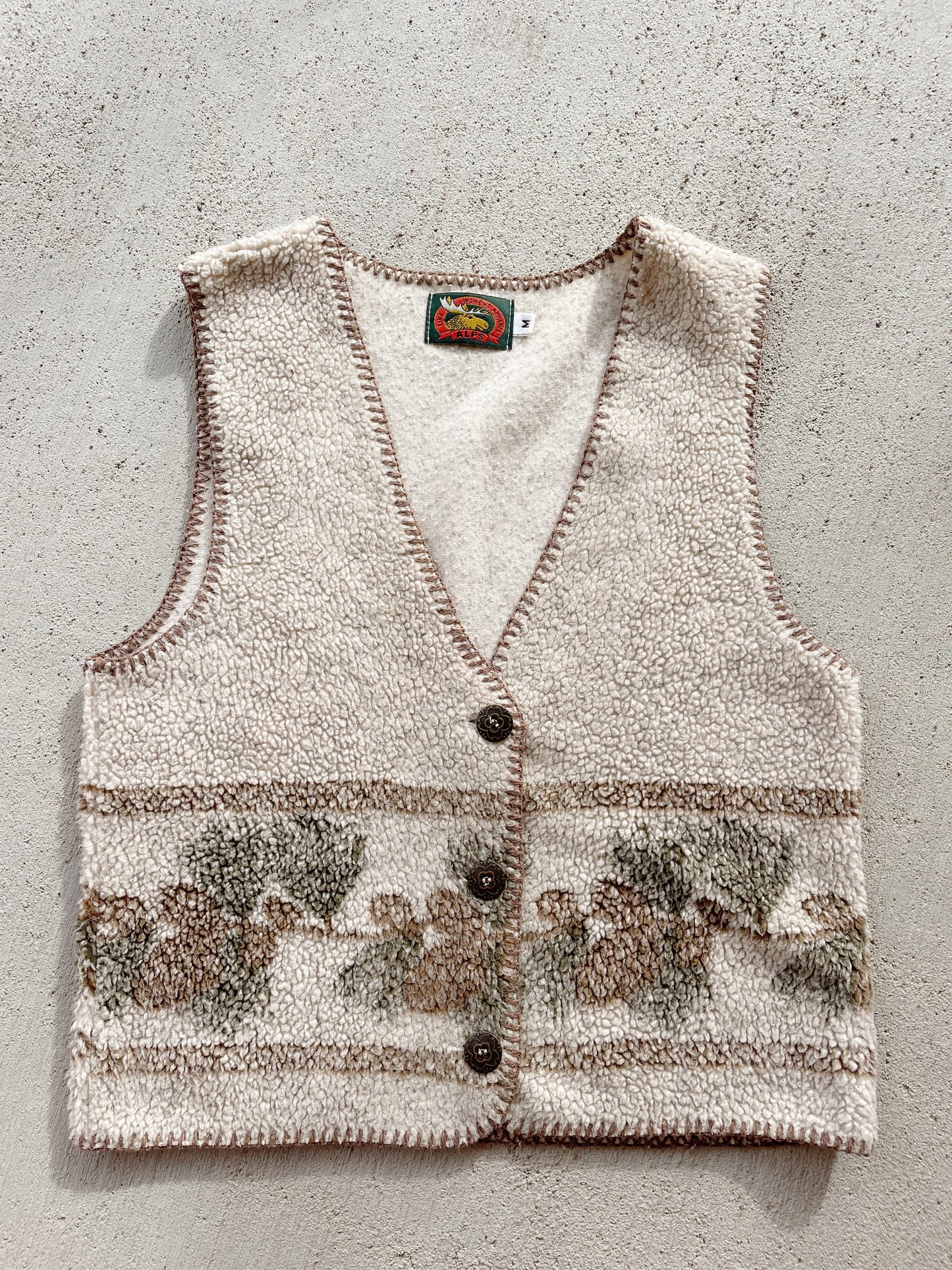 Vintage Alps Pinecone Fleece Vest (S)