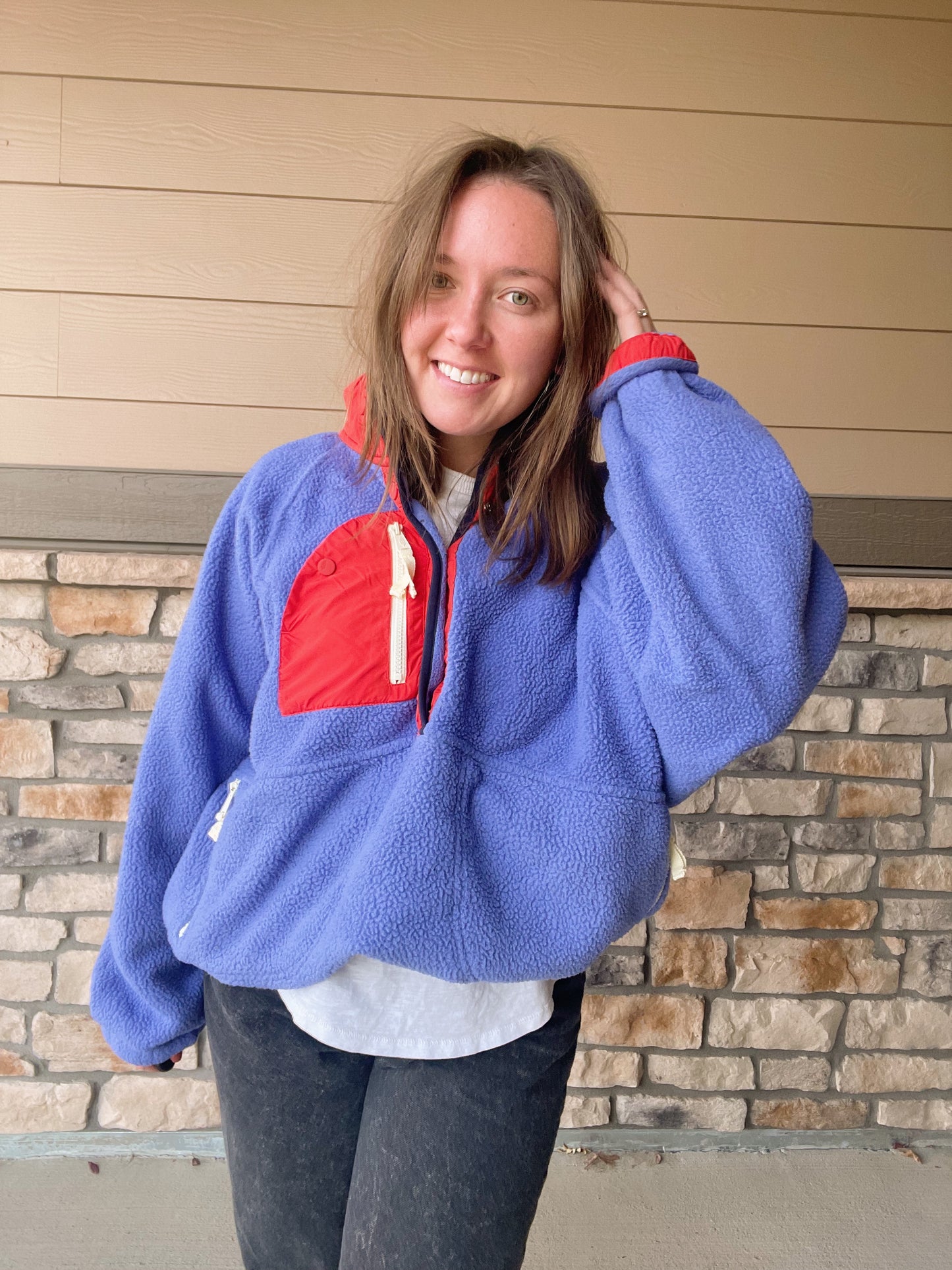 Free People Movement Hit The Slopes Periwinkle Fleece - AS IS (XL)