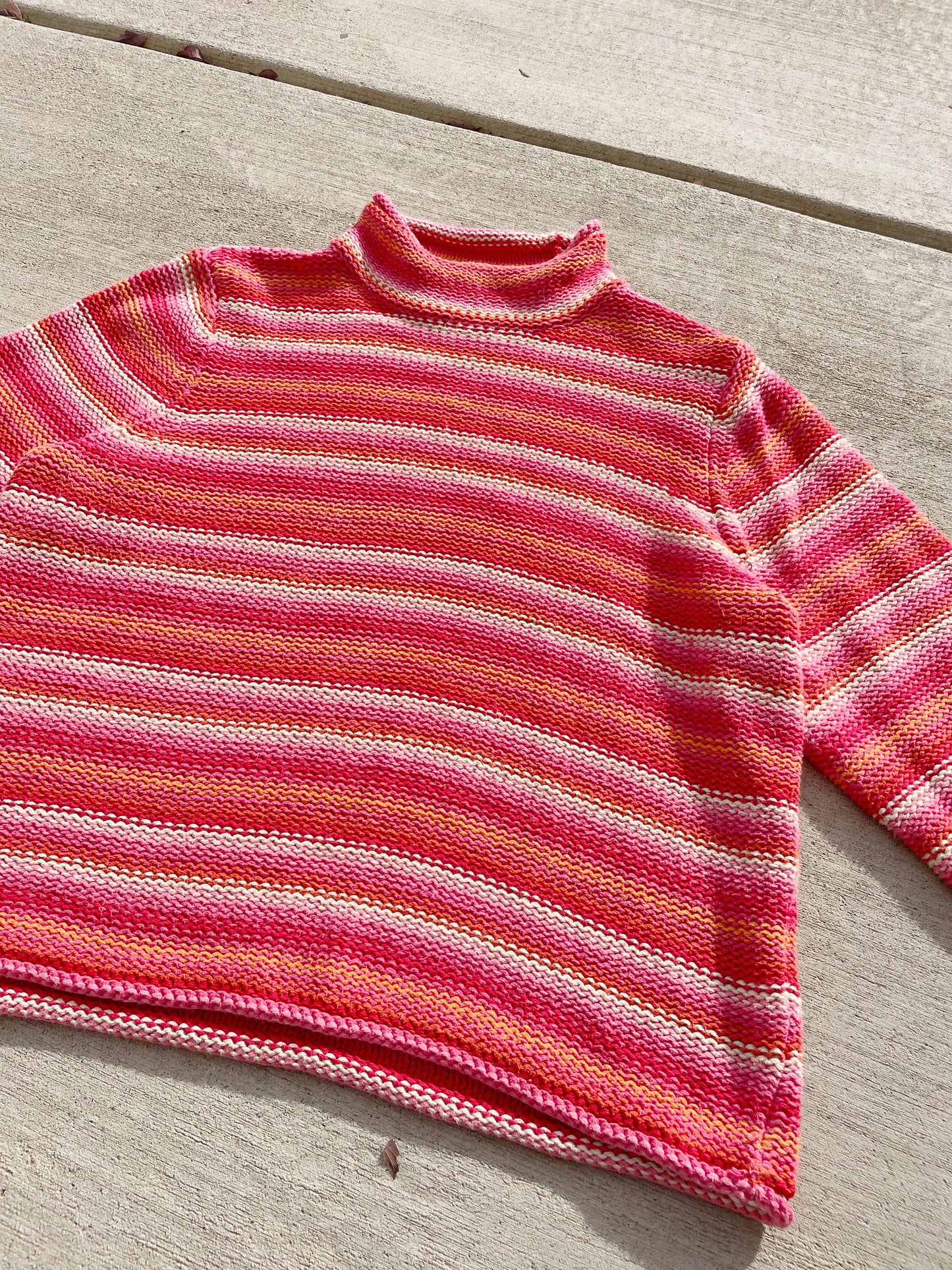 Vintage Roll Neck Striped Sweater (XL)
