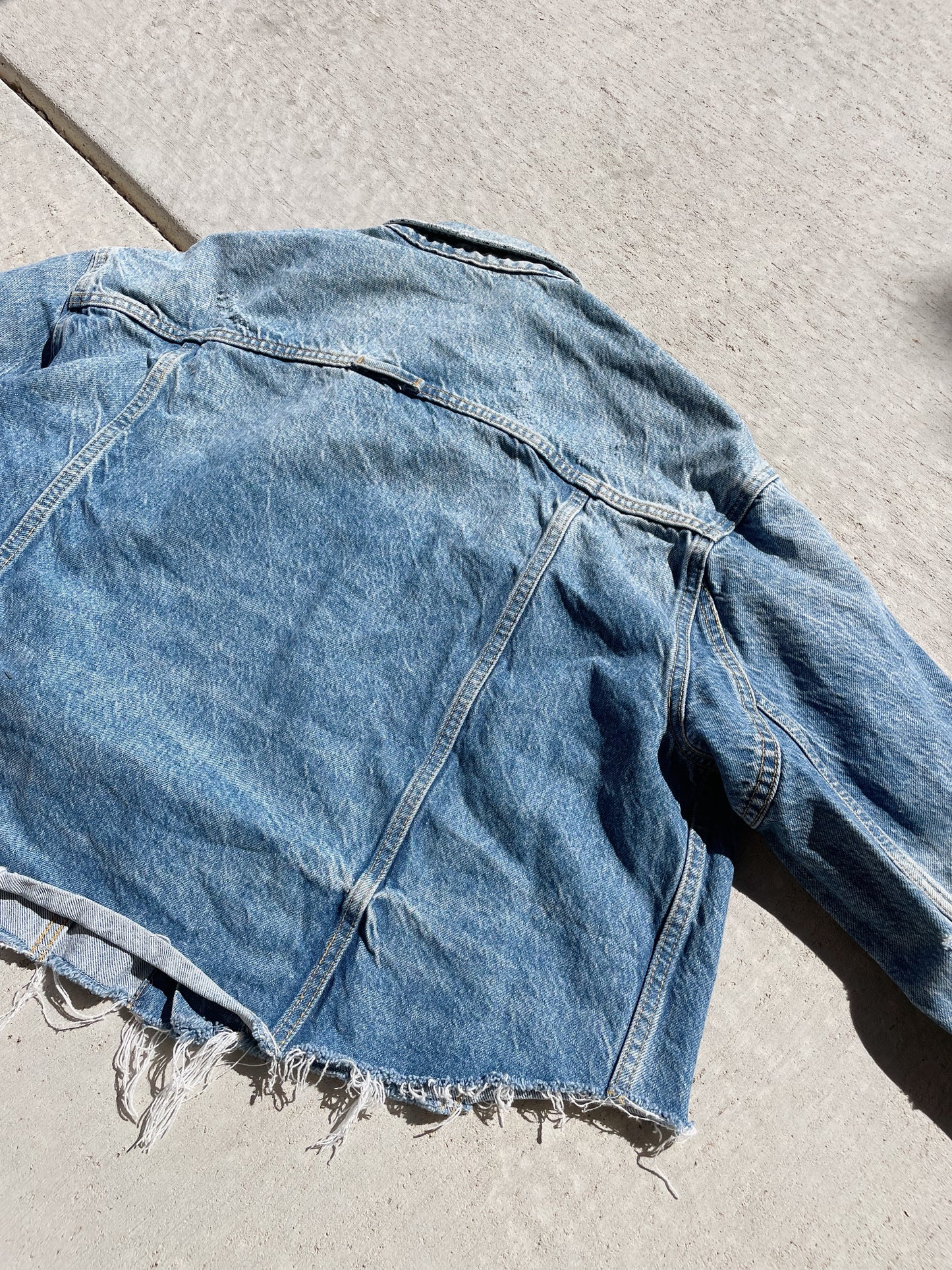 Free People Cropped Denim Jacket (M)