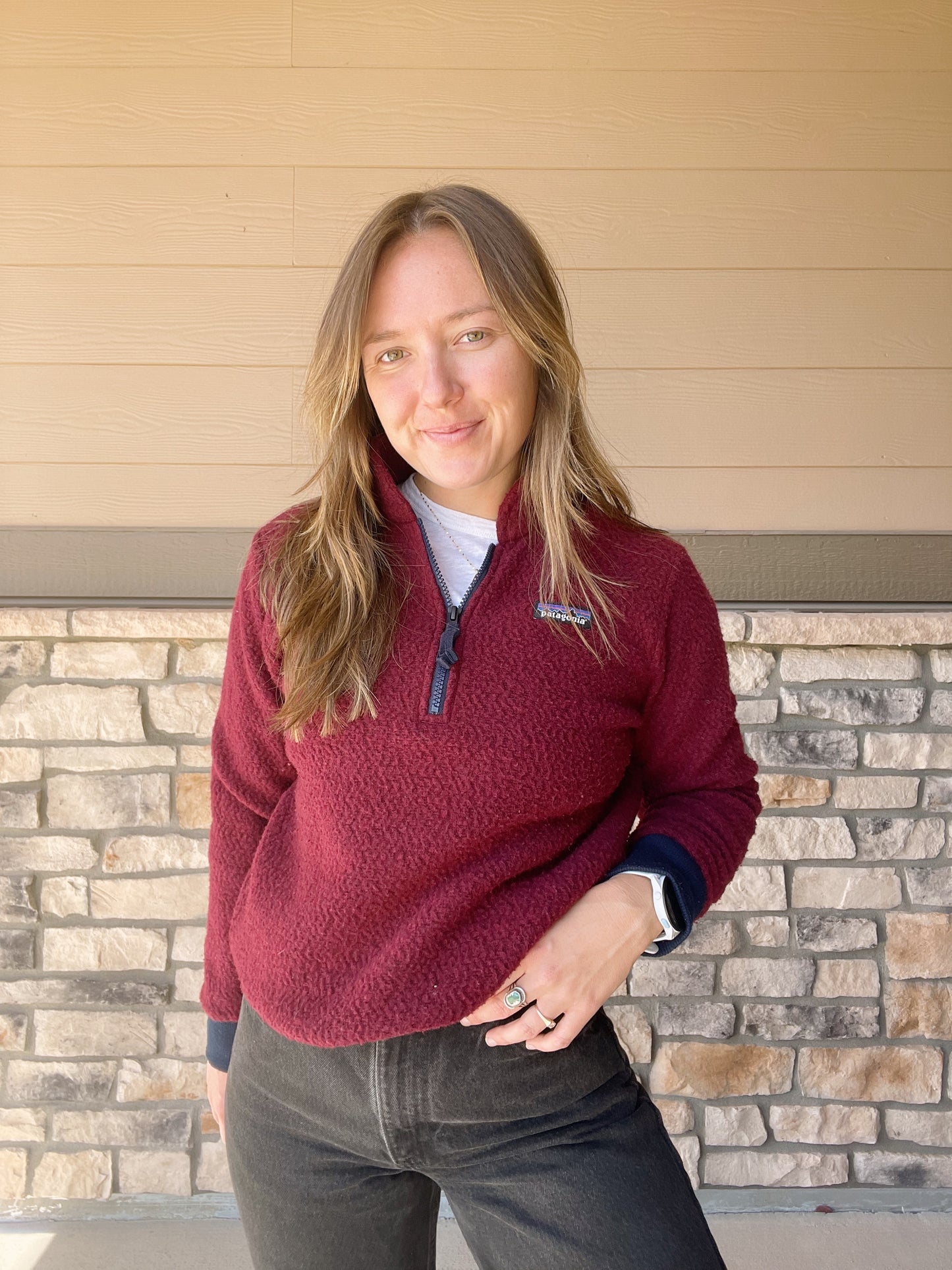 Patagonia Maroon Wool Blend Pullover (Women's S)