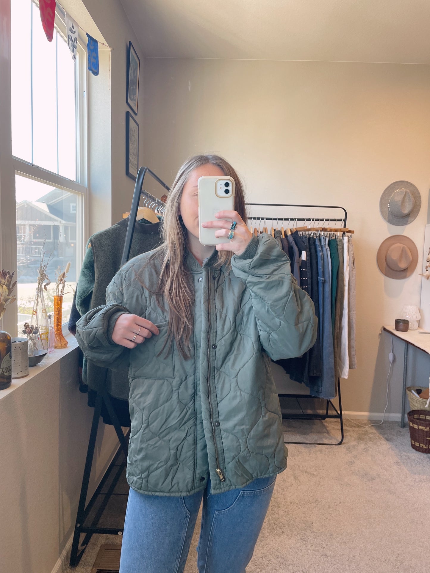 Vintage Army Puffer Jacket (XL)