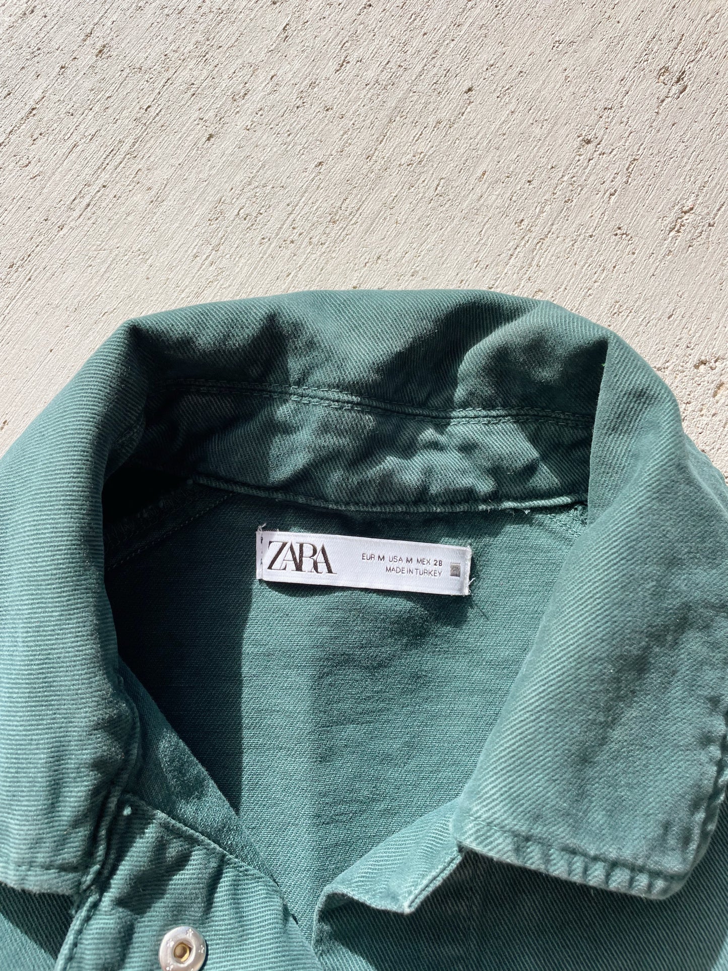 Zara Green Denim Snap Jacket (Women’s M/L)