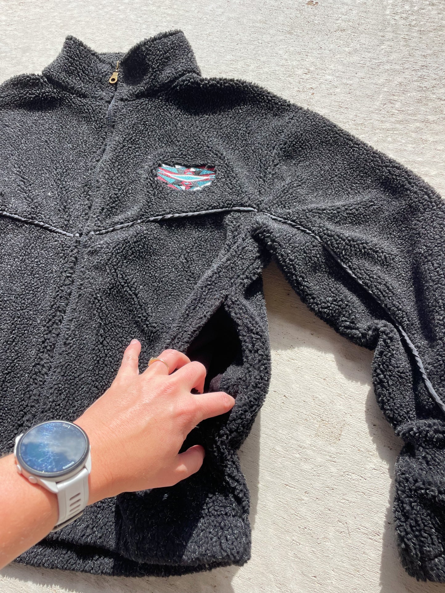 Vintage Zip Up Fleece w/ Embroidery (M)