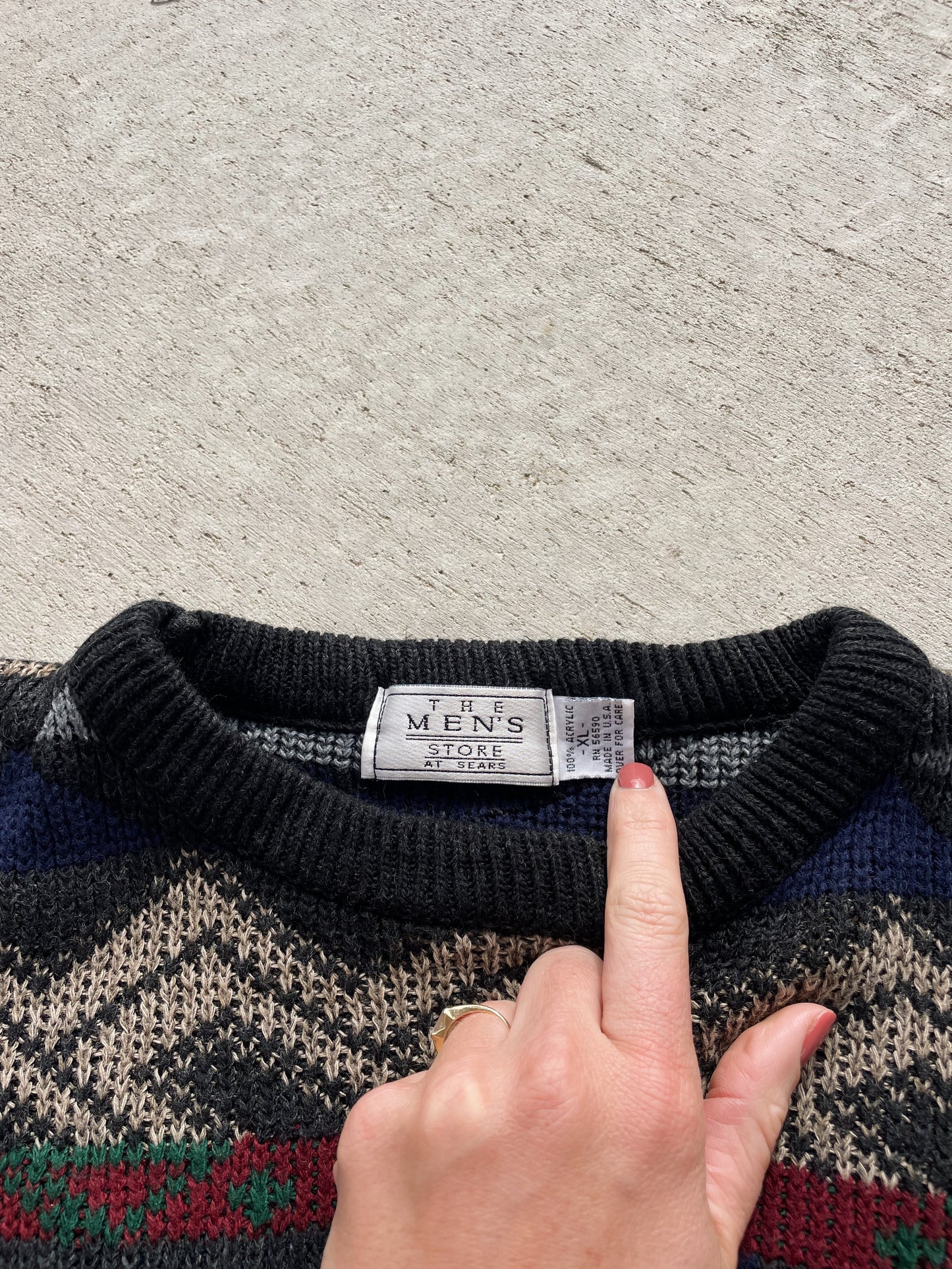 Vintage Sears Patterned Sweater (XL)