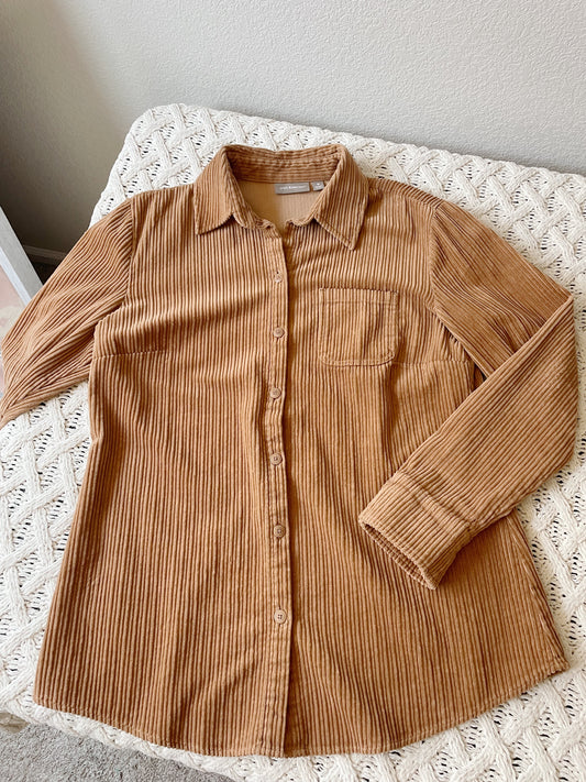 Caramel Corduroy Button Down (Women's M)