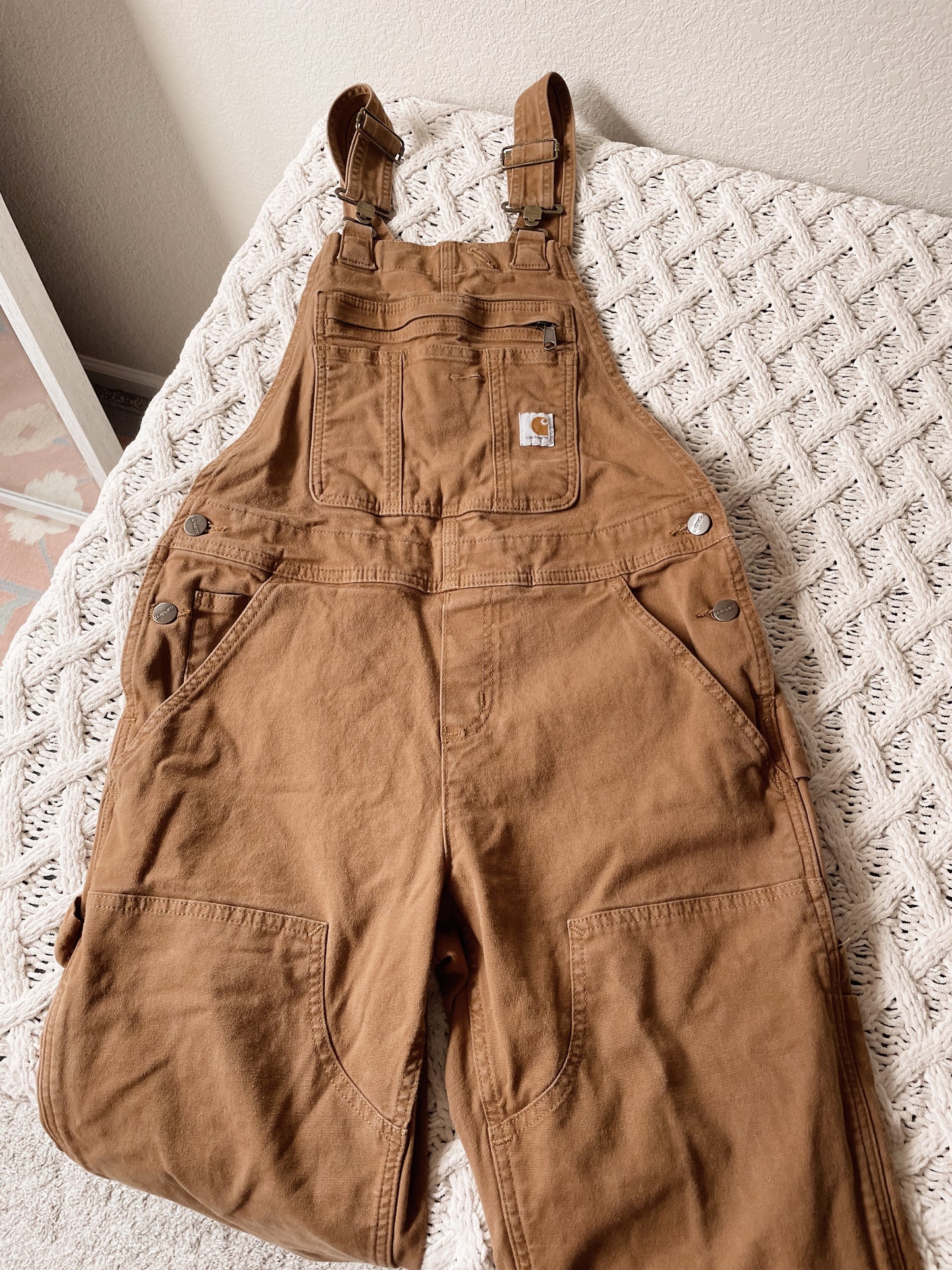 Carhartt Tan Double Knee Overalls (Women's XS)