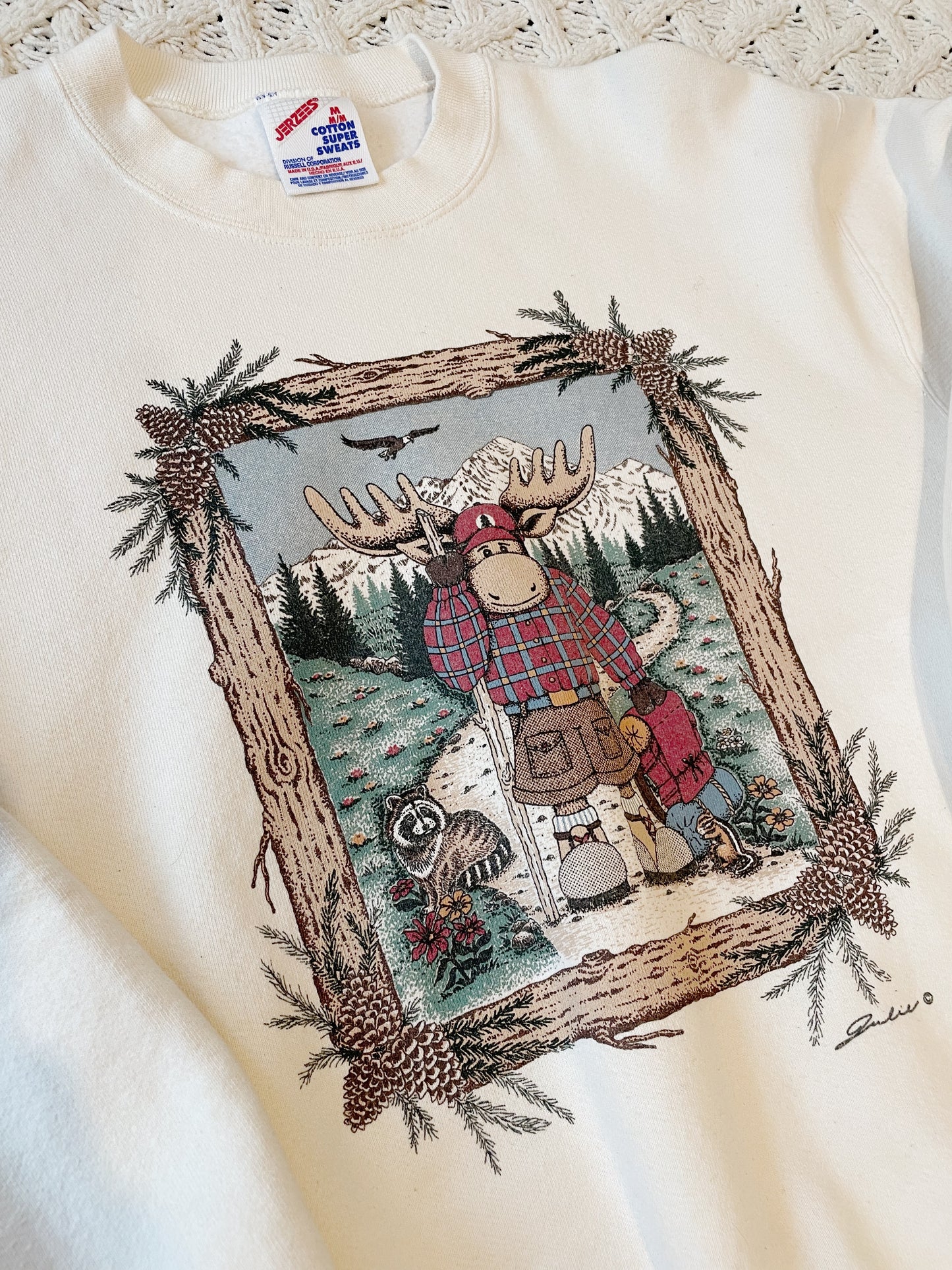 Vintage Take a Hike Moose Crewneck (S/M)