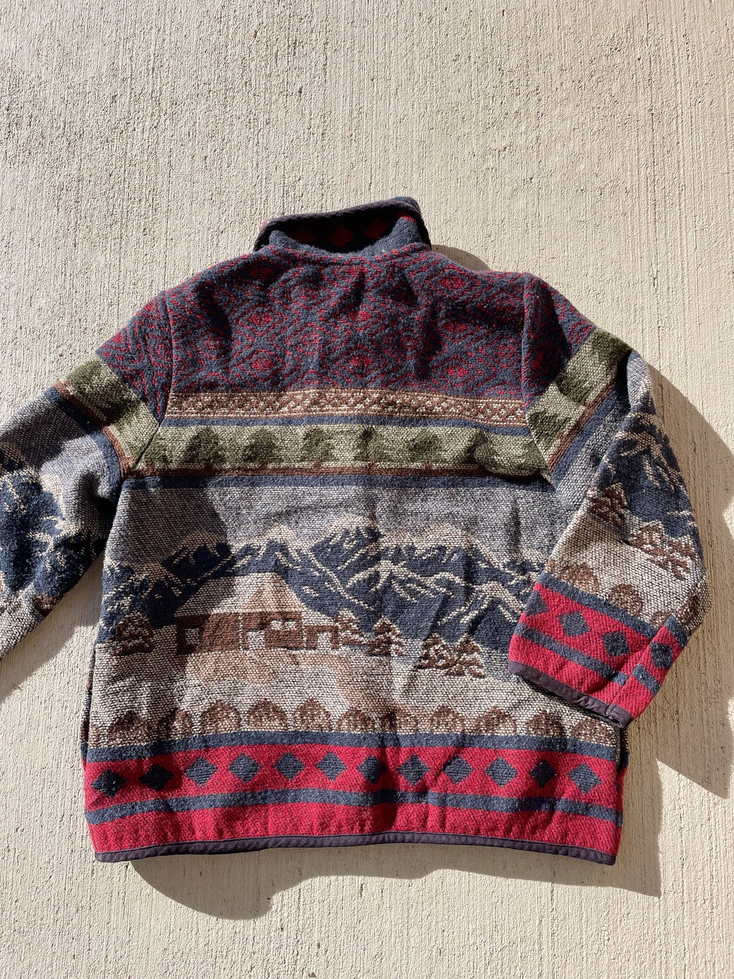 Vintage Cabin Scene Jacket (M)