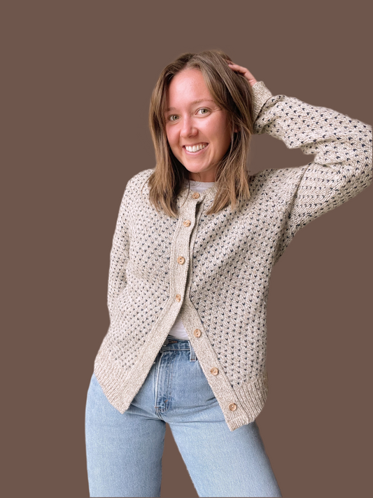 Vintage 100% Wool Handmade Cardigan (S)