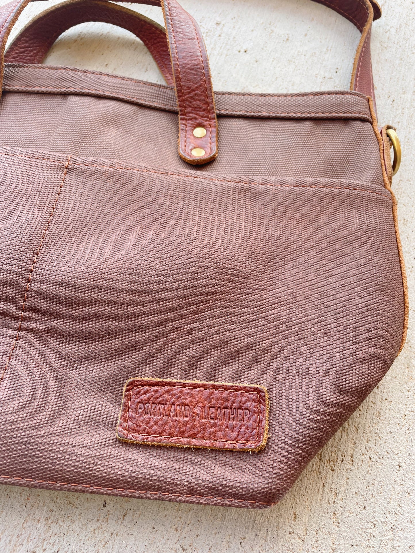 Portland Leather Canvas Tote Bag