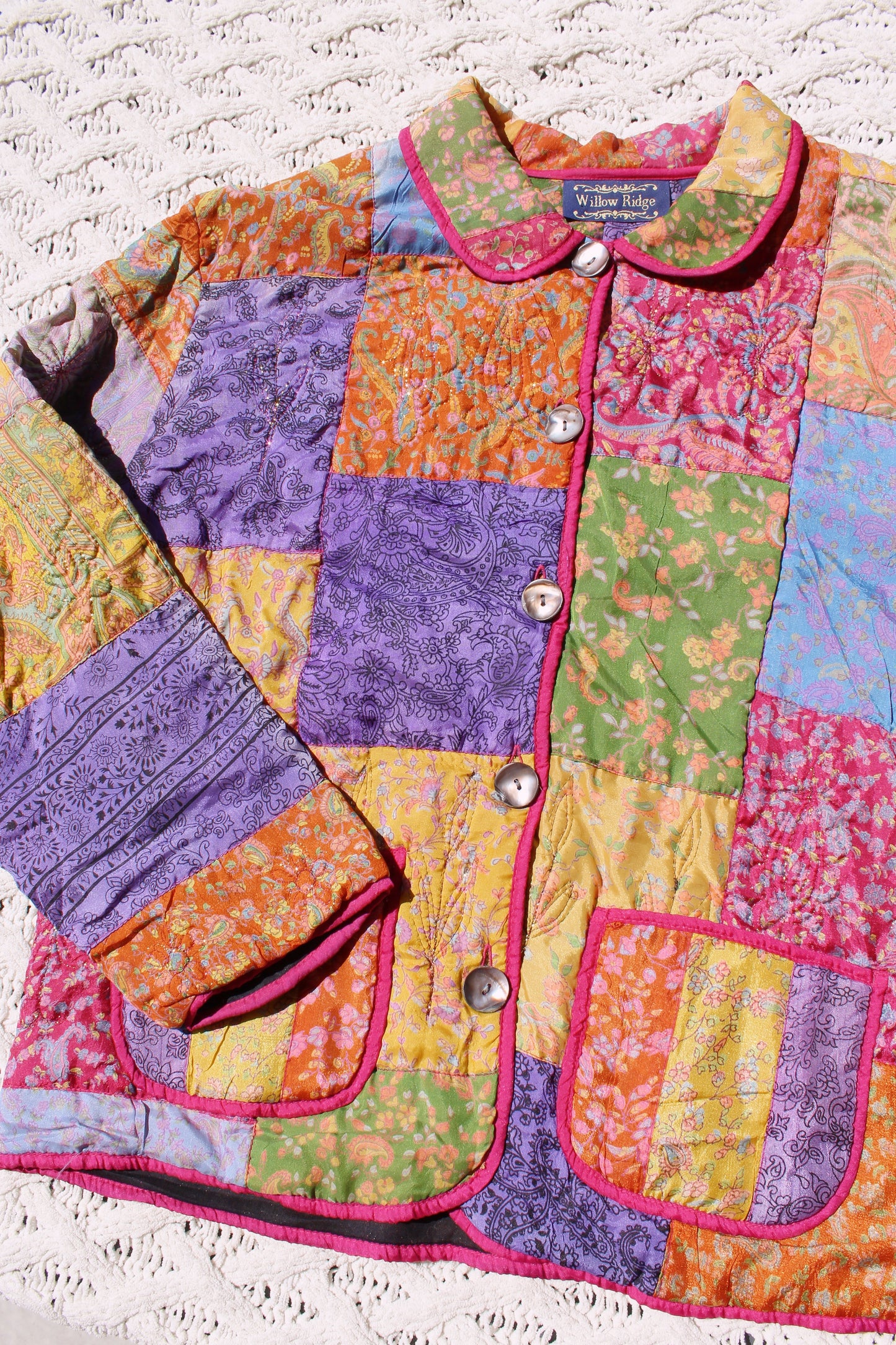 Vintage Silk Patchwork Jacket (M)