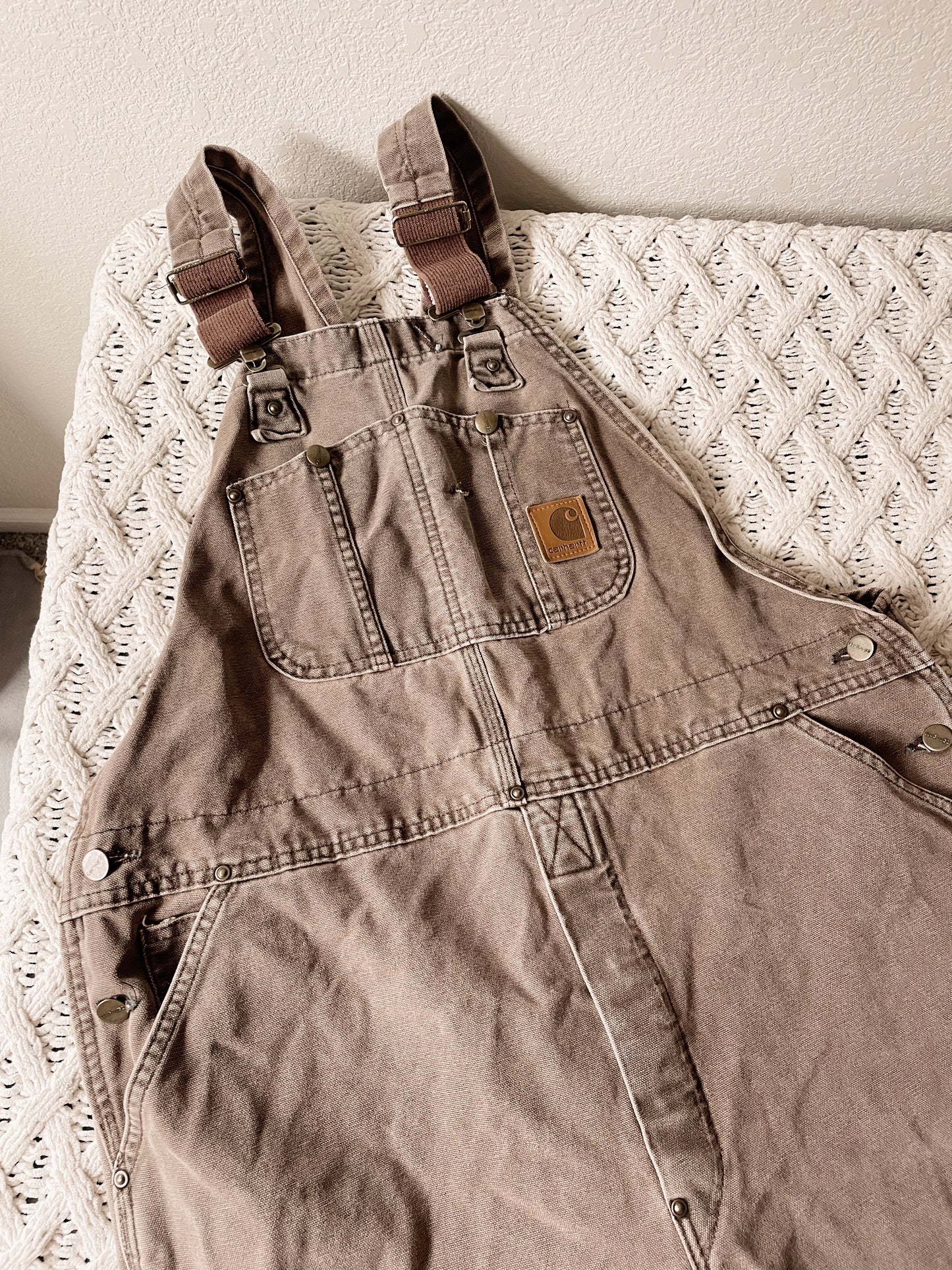 Carhartt Brown Double Knee Overalls (XL)