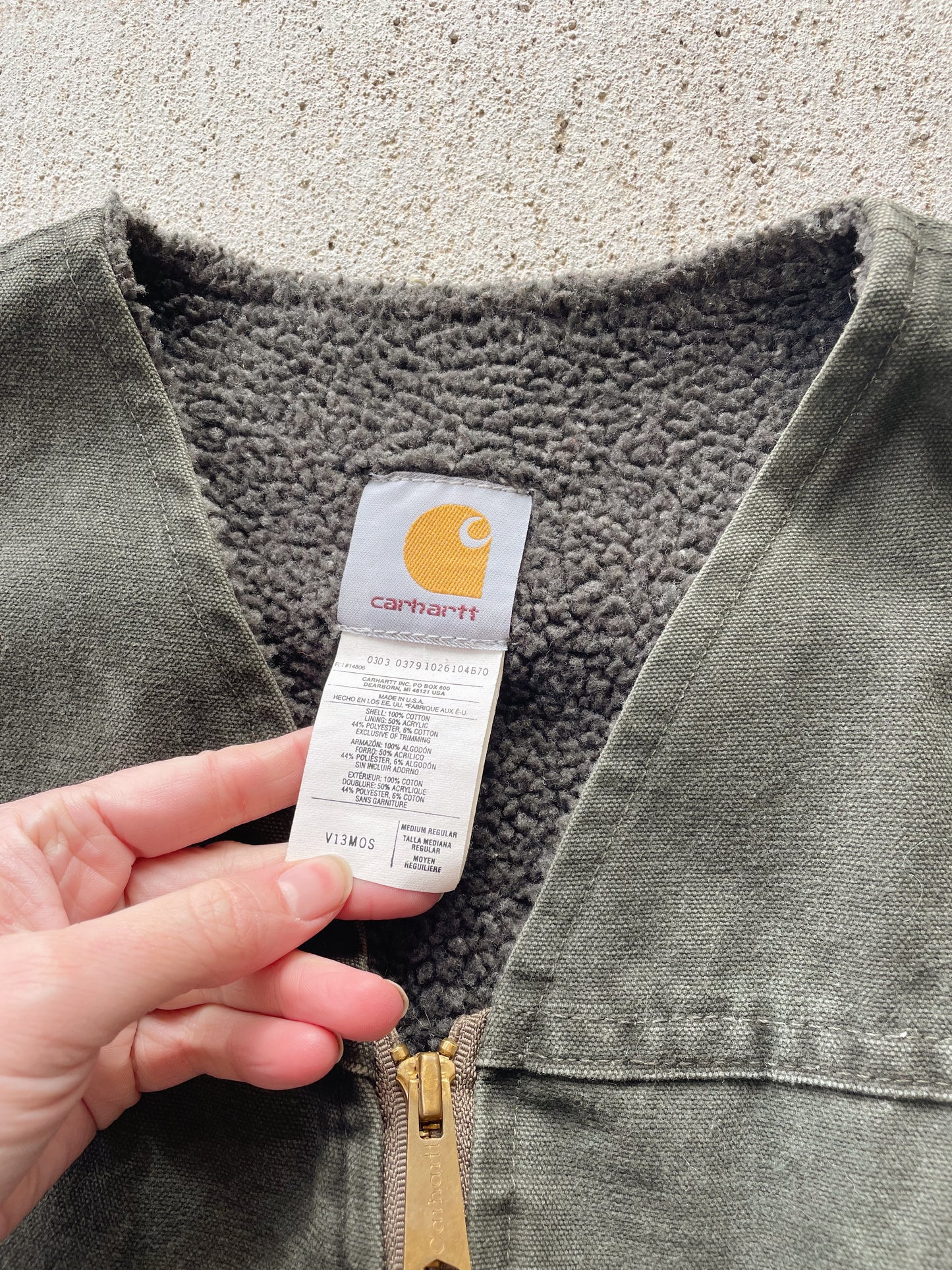 Vintage Carhartt Moss Green Canvas Vest (M)