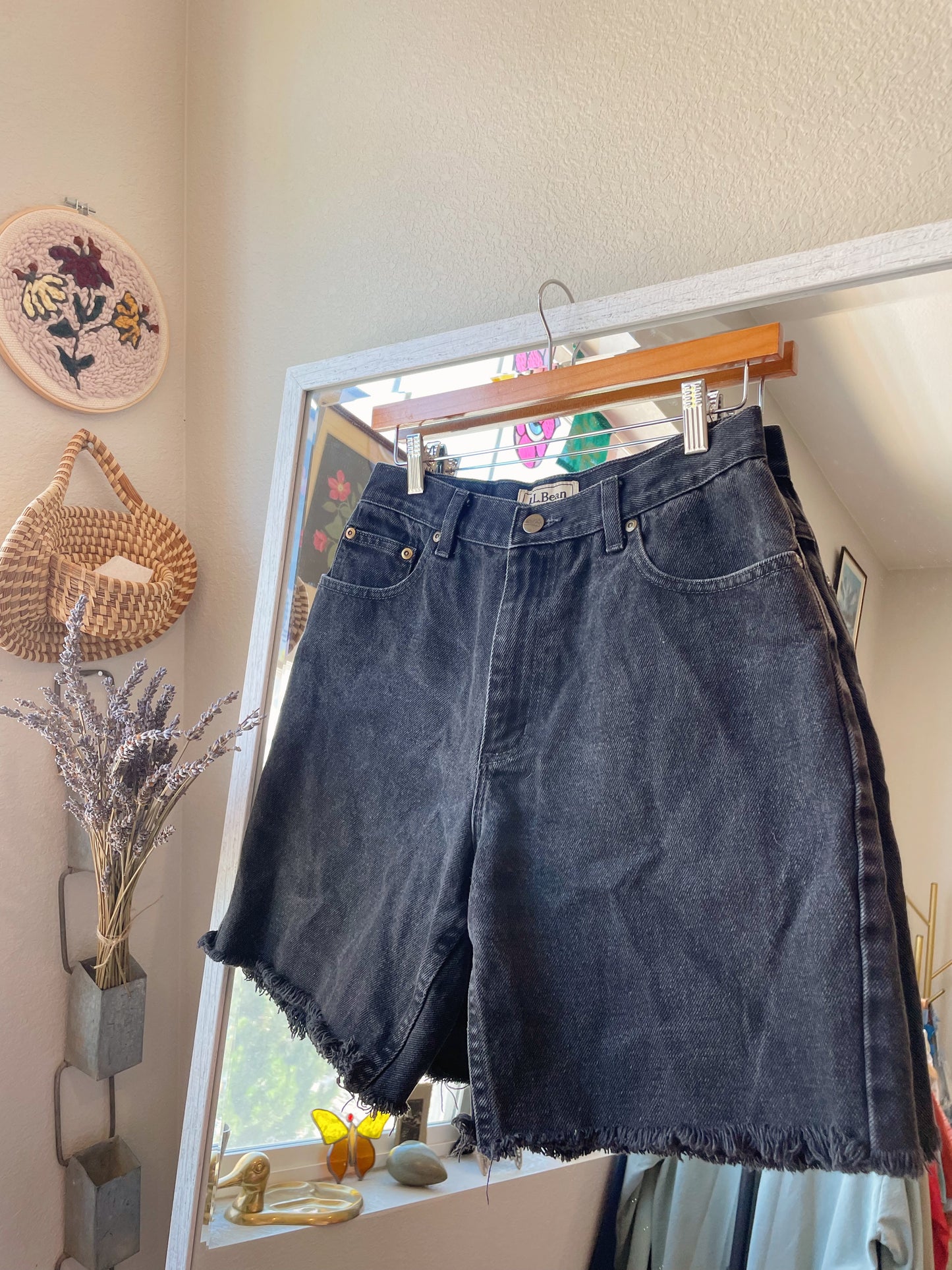 Vintage LL Bean Black Jean Shorts (27)