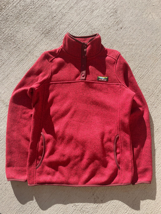 LL Bean Red Snap Fleece (Women's XS)