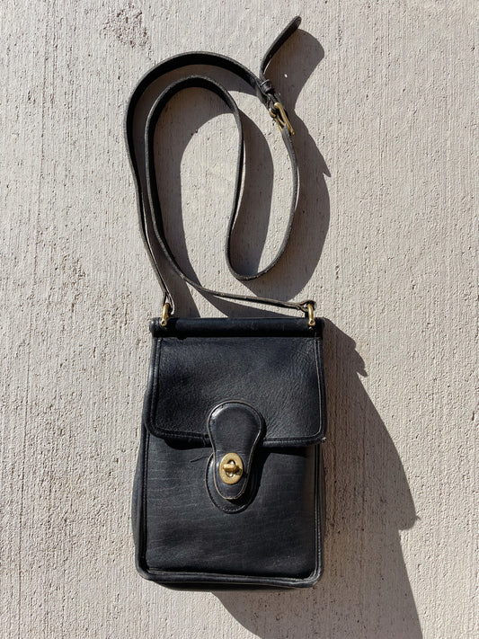 Vintage Coach Black Leather Bag - AS IS