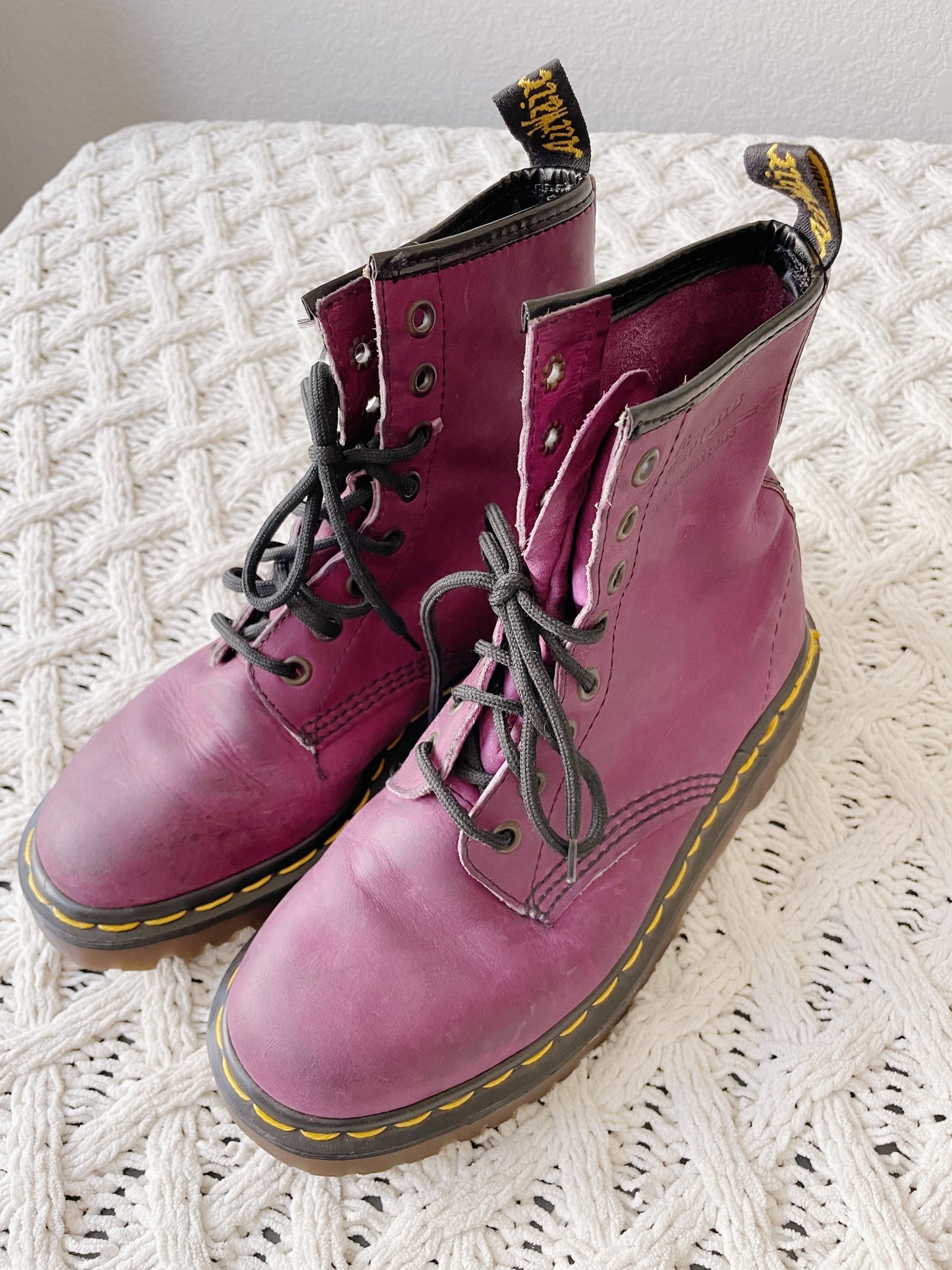 Vintage Purple Leather Dr. Marten Boots (6/6.5)