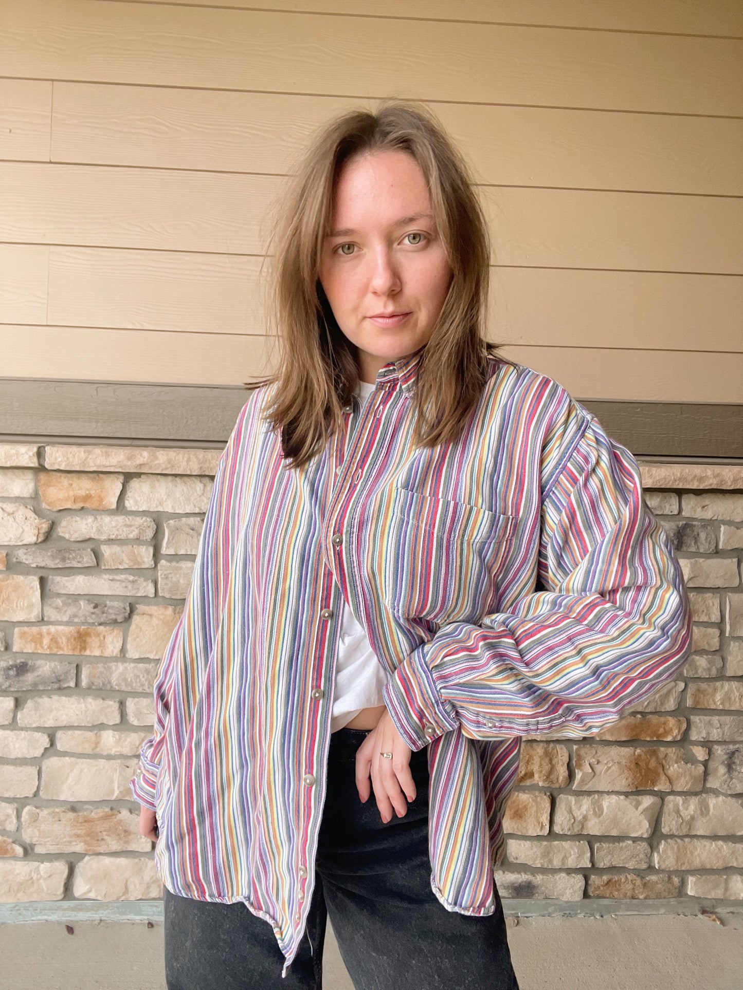 Vintage Cambridge Striped Shirt (XL)