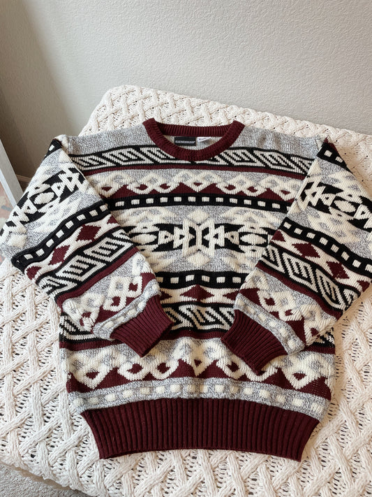 Vintage Expressions Patterned Sweater (M)