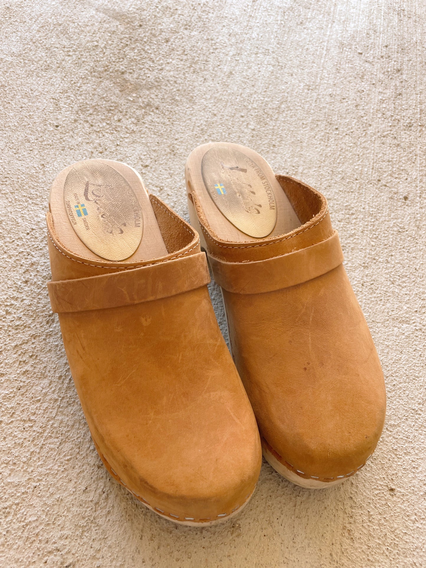 Swedish Brown Leather Clogs (38/7.5)