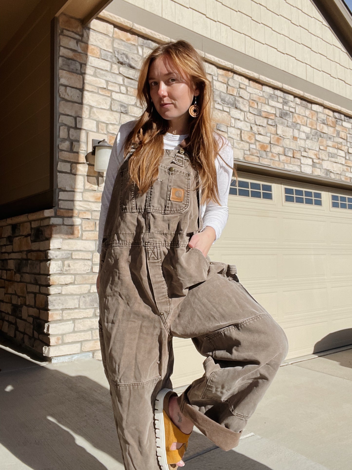 Carhartt Brown Double Knee Overalls (XL)