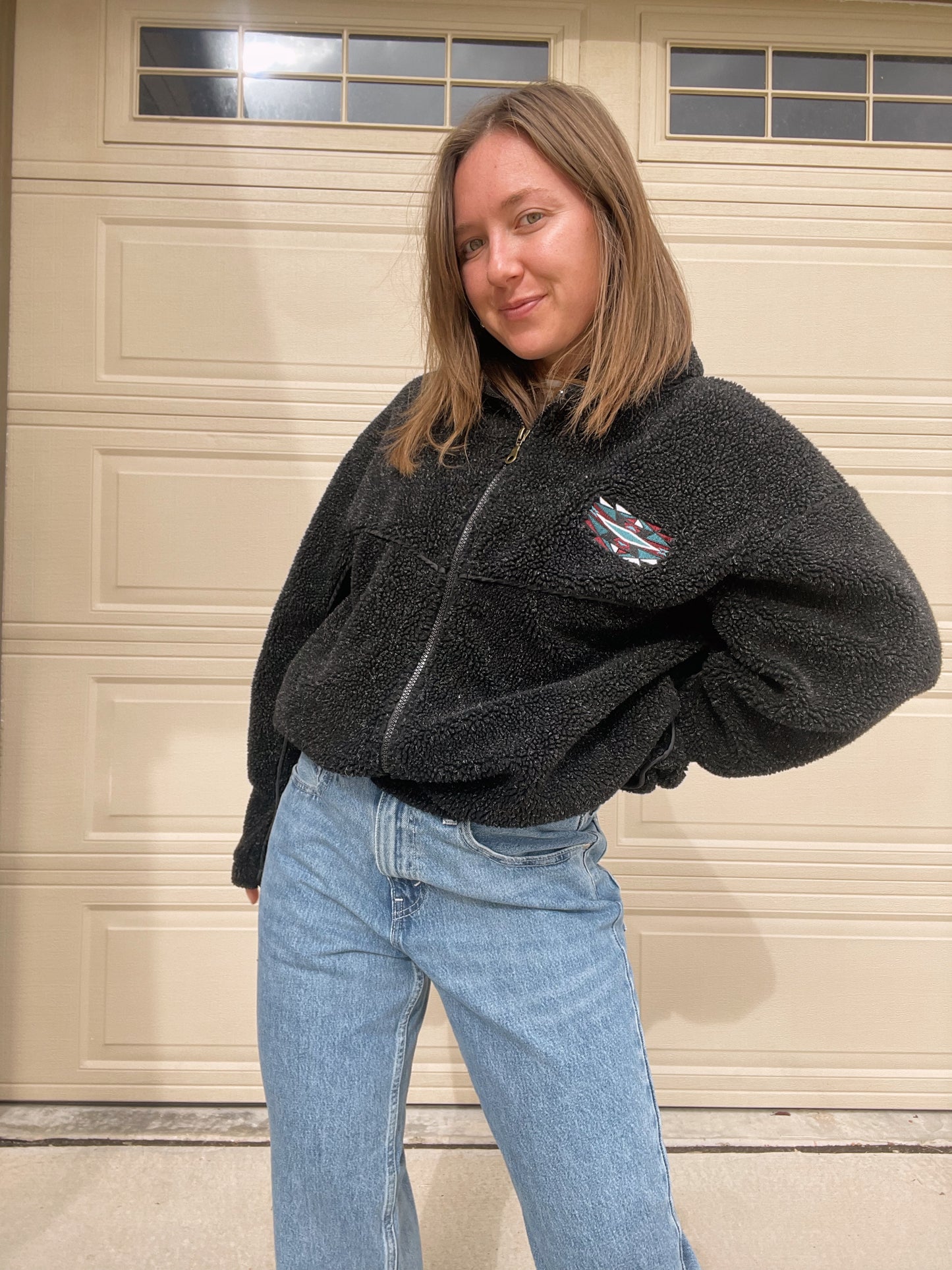 Vintage Zip Up Fleece w/ Embroidery (M)