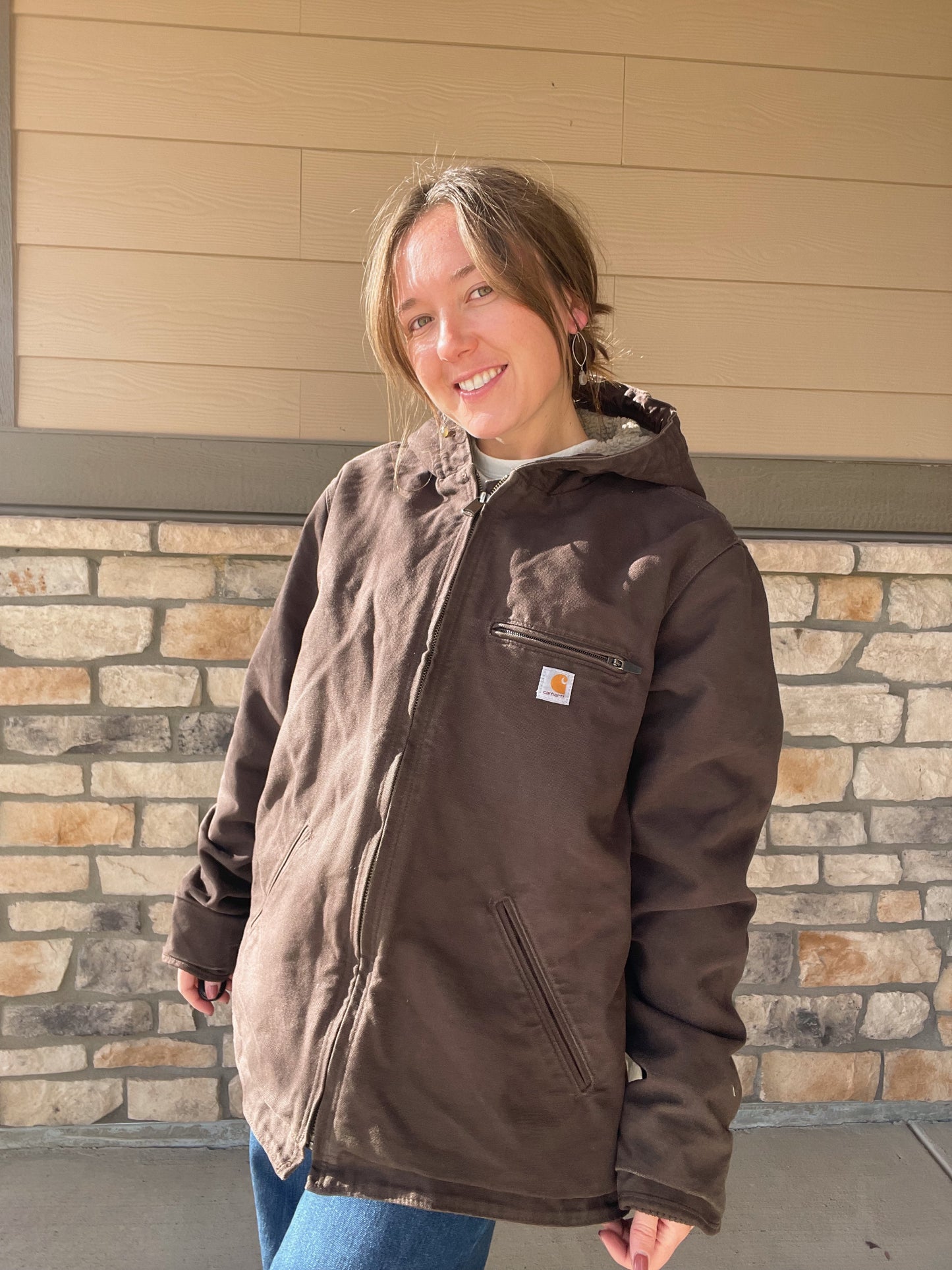 Carhartt Hooded Sherpa Lined Jacket (Women's XL)