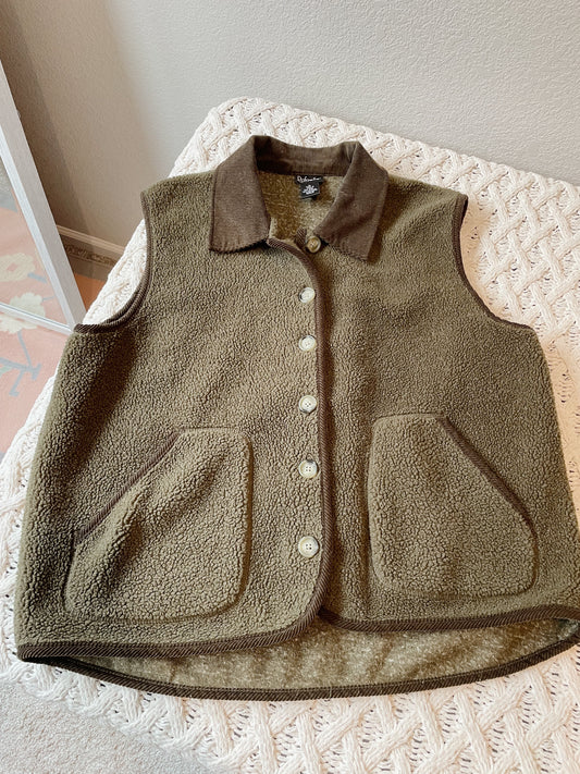 Vintage Fleece Vest w/ Corduroy Accents (XL)