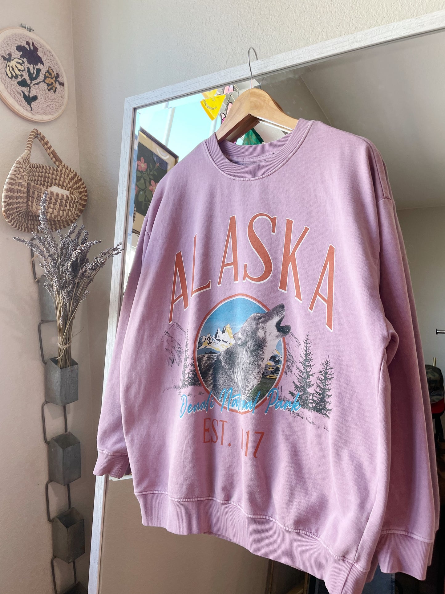 Lavender Alaska Wolf Crew (XL)
