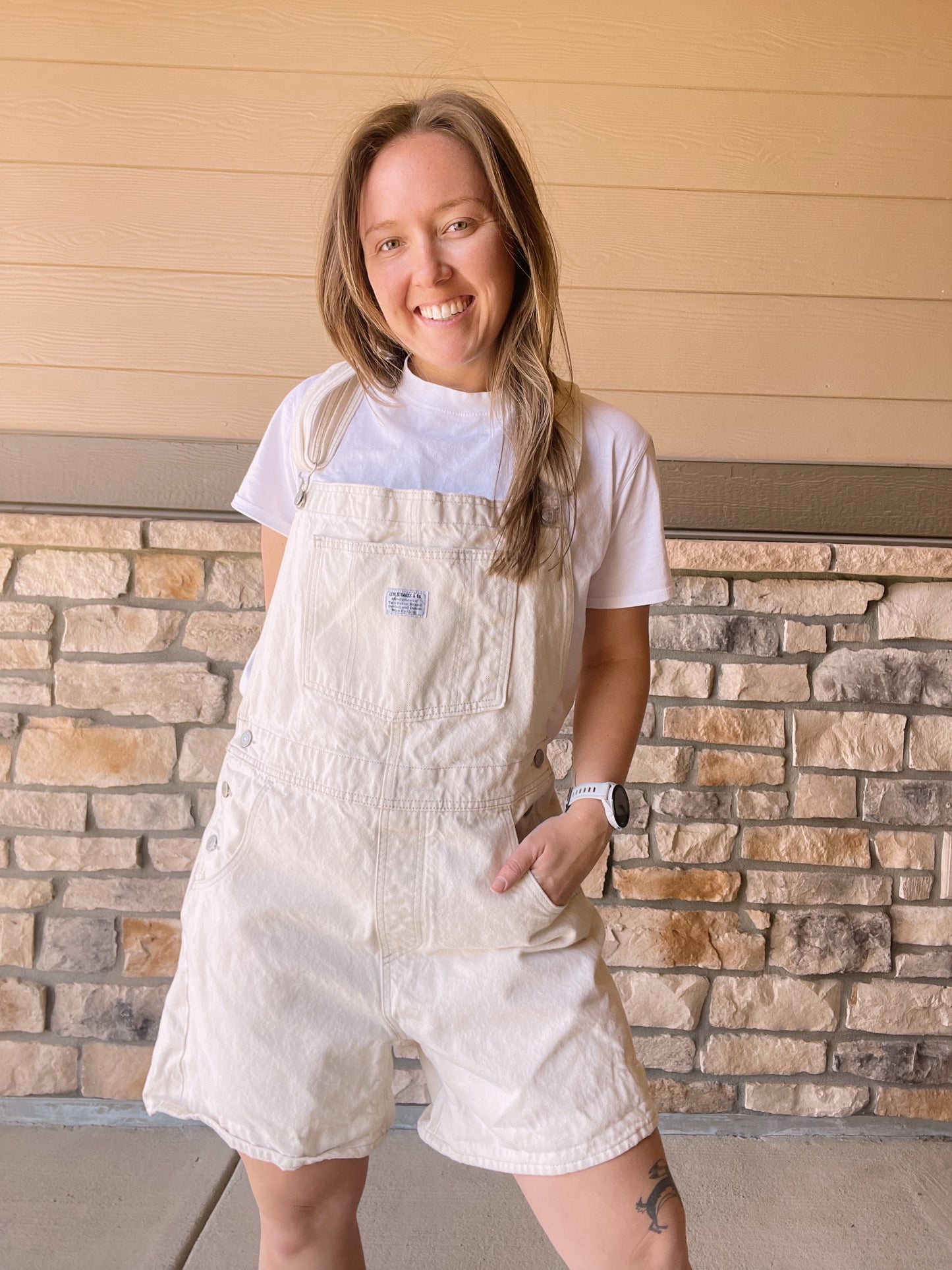 Levis Cream Shortalls (L)