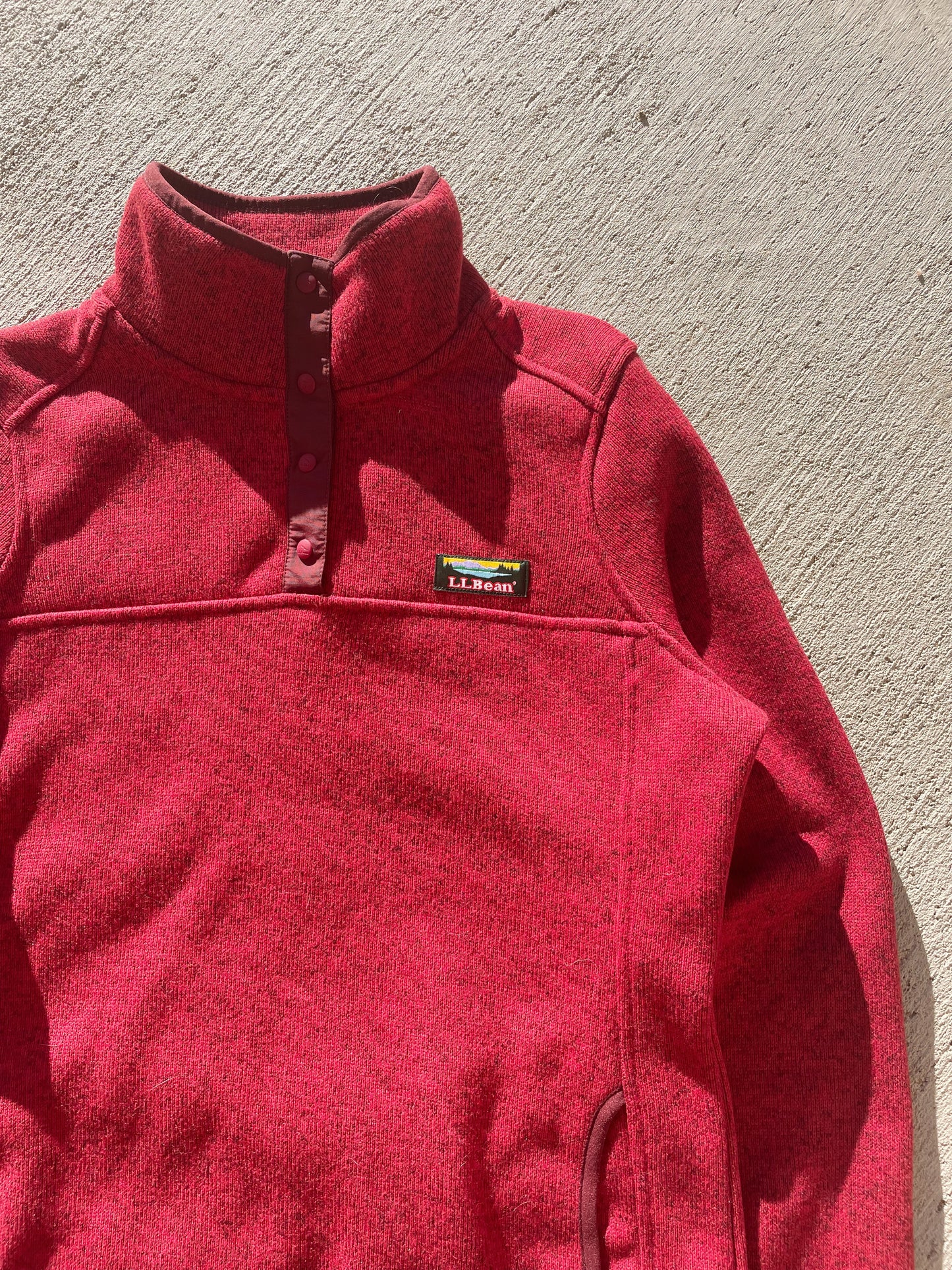 LL Bean Red Snap Fleece (Women's XS)