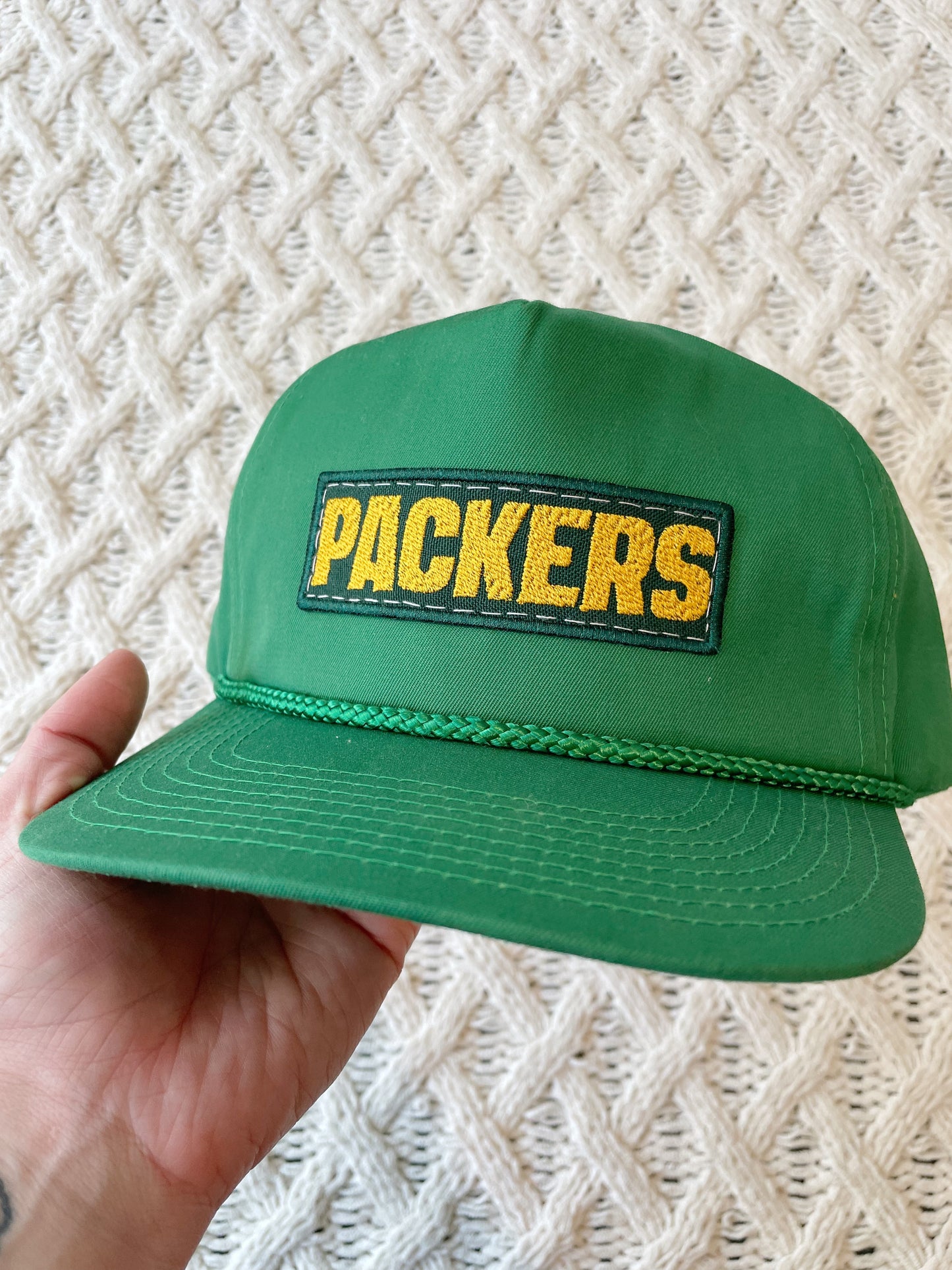 Vintage Hand Embroidered Packers Trucker Hat