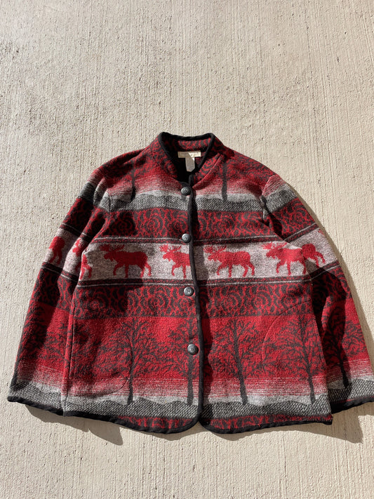 Vintage Moose Print Jacket (Women's XL)