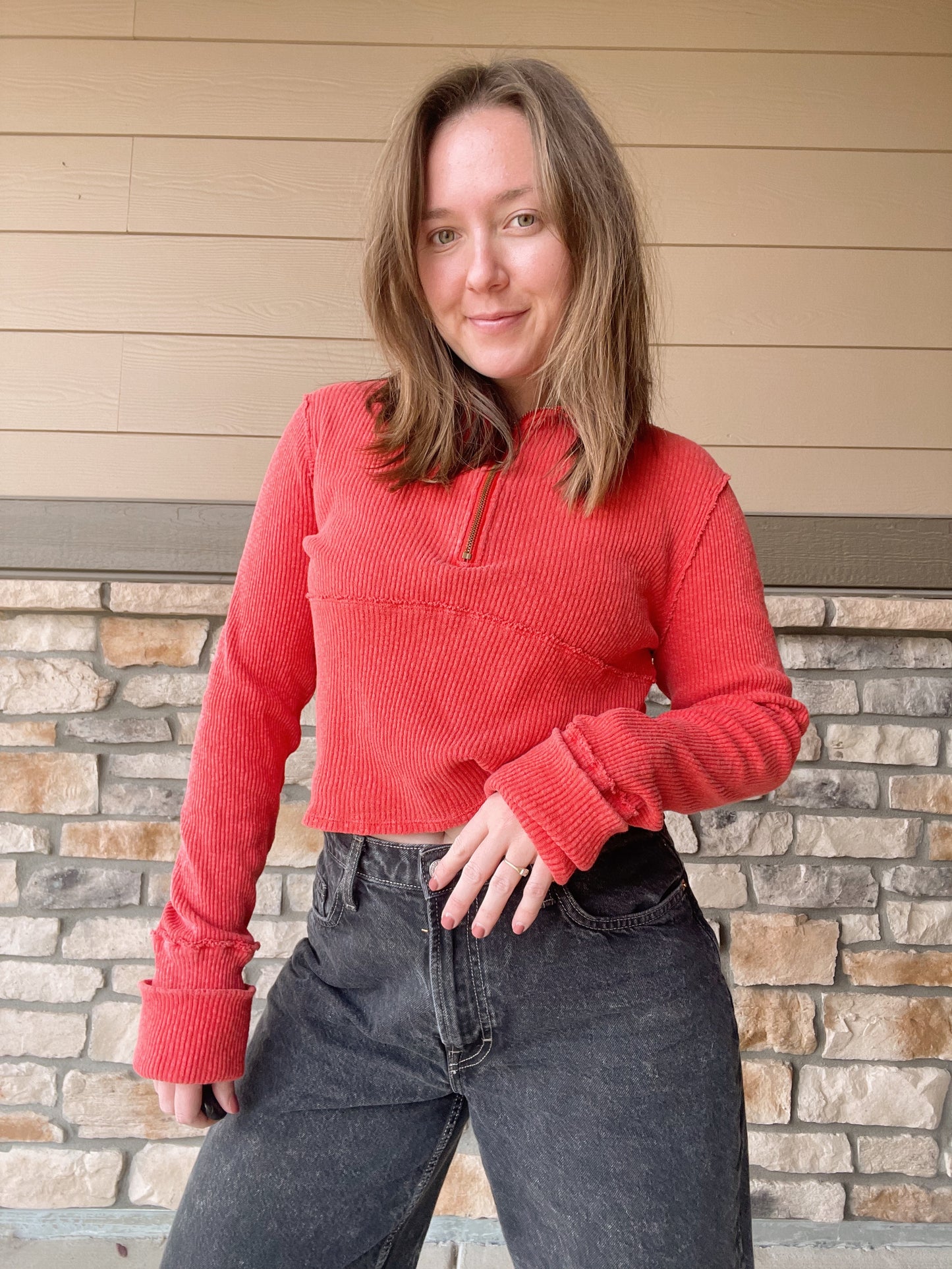 Free People Midnight 1/4 Zip (M)