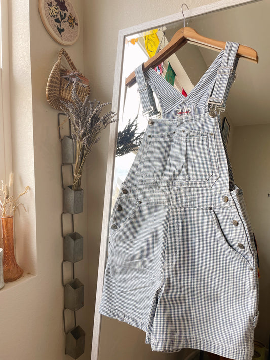Vintage Plaid Shortalls (S)