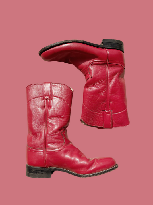 Vintage Justin's Red Leather Boots (6.5)