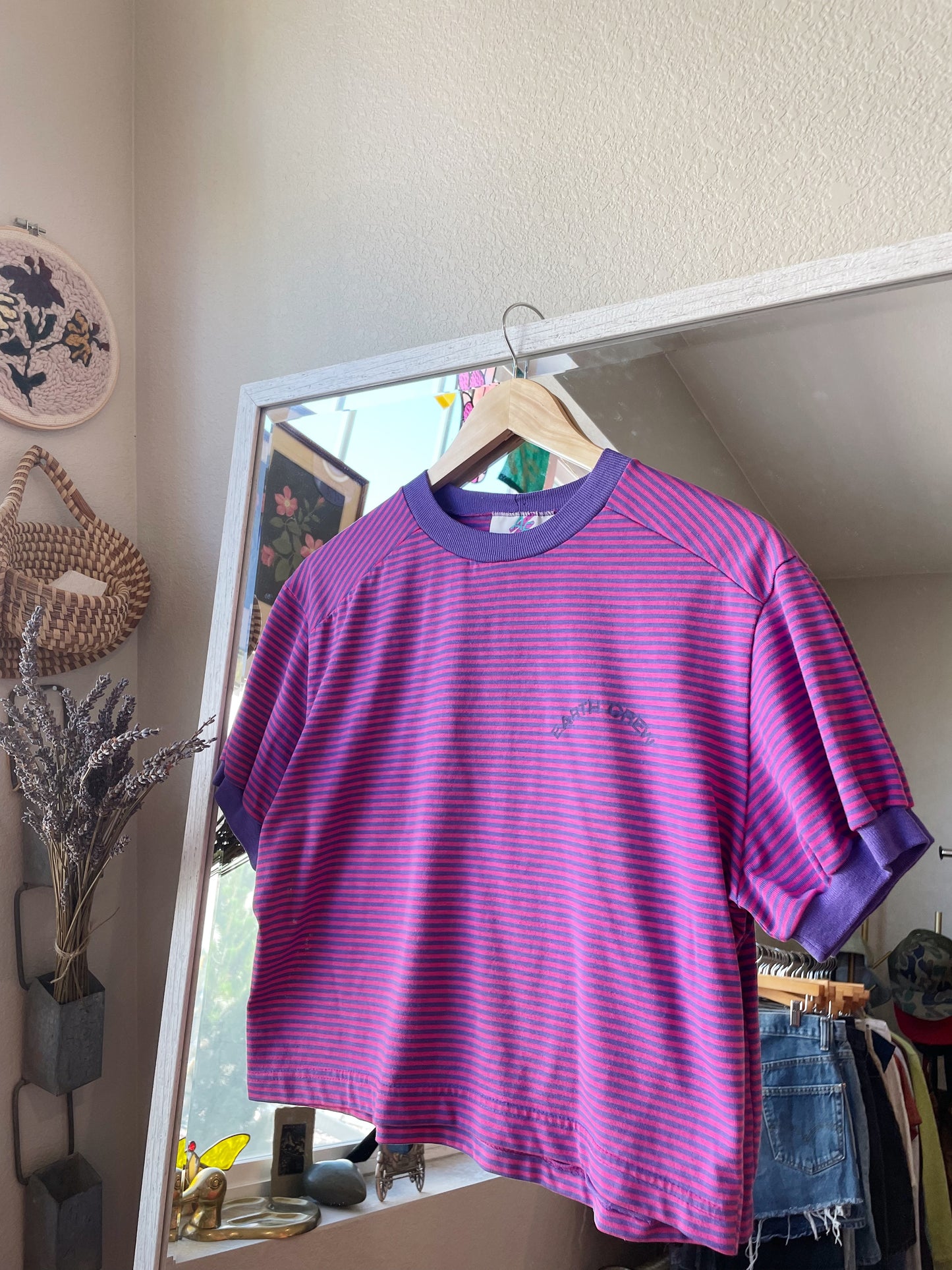 Vintage 'Earth Crew' Striped Tee (M)