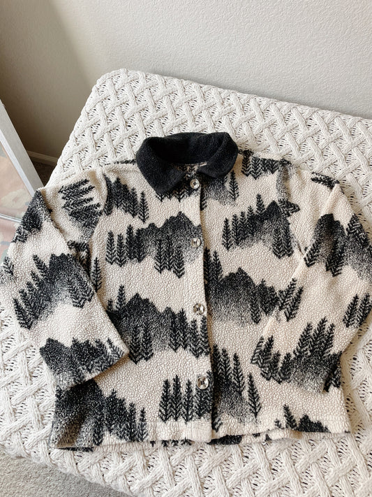 Vintage Trees Sherpa Button Down (M)