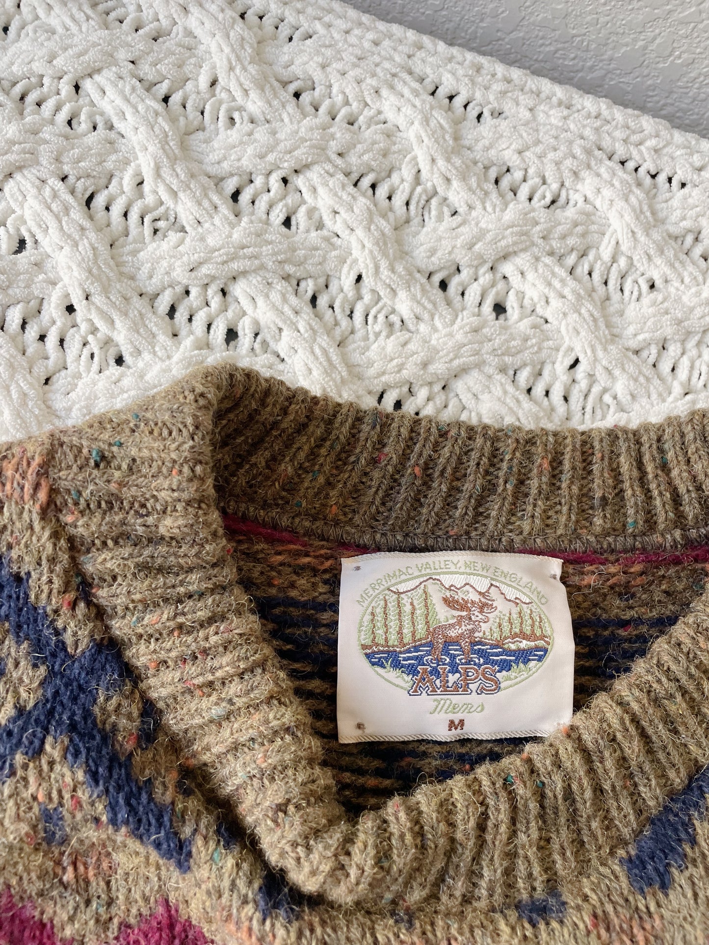 Vintage Alps Wool Patterned Sweater (M)