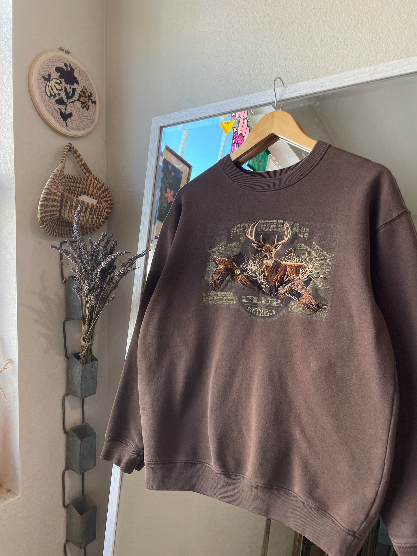 Embroidered Deer Crew (M)