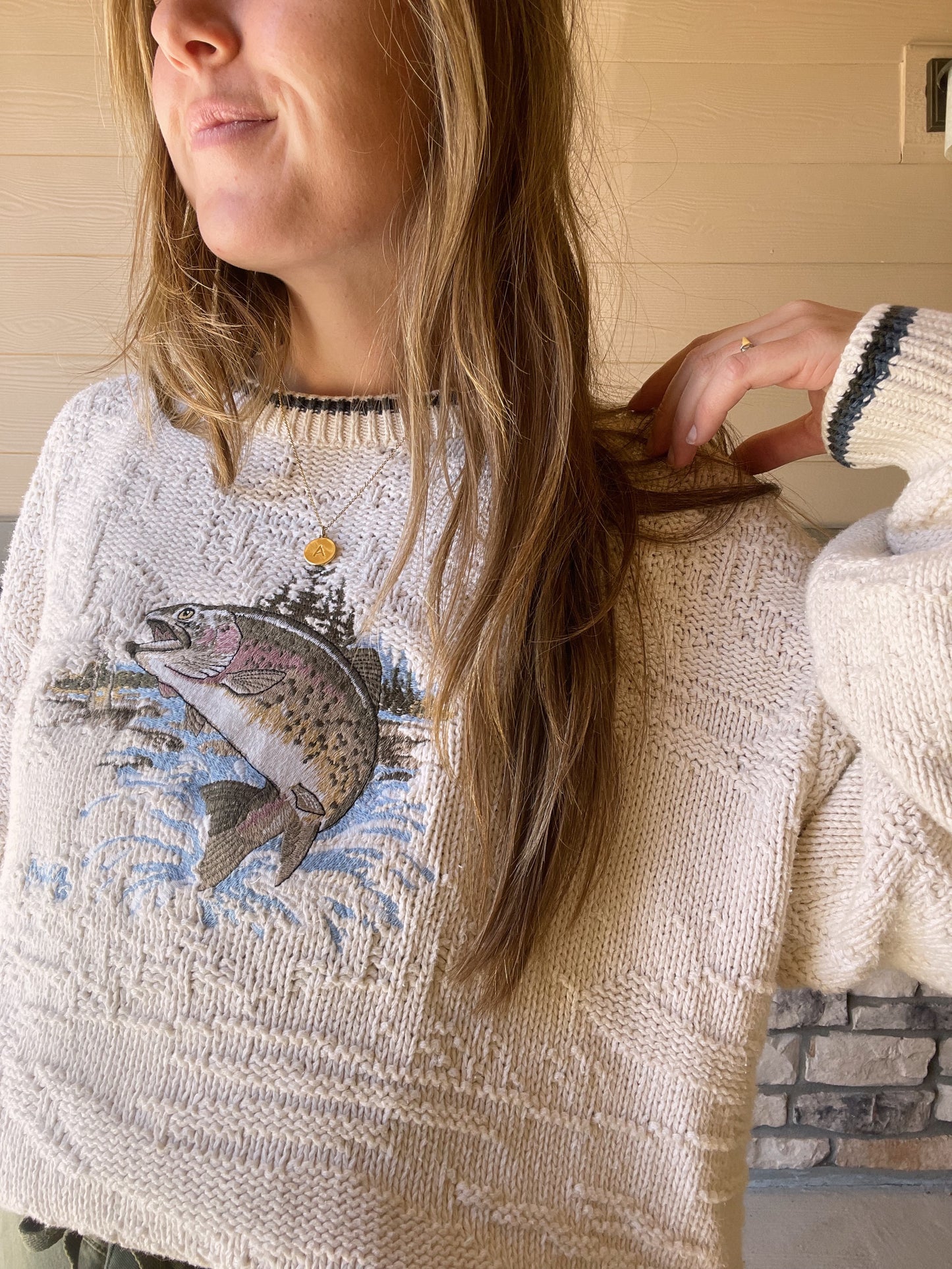 Vintage Trout Fish Sweater (L)