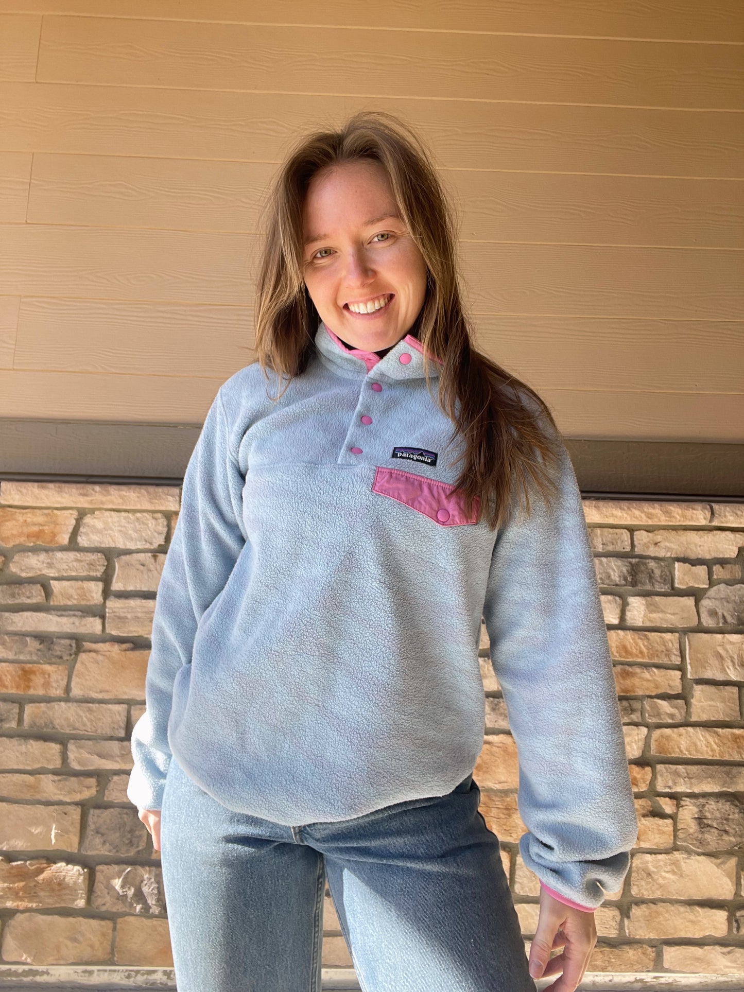 Patagonia Light Blue Snap Fleece (M)