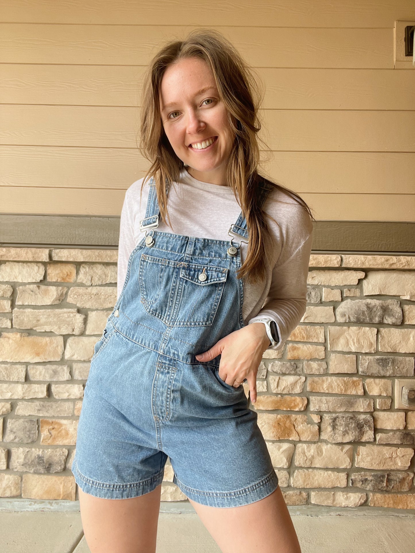 Vintage Denim Shortalls (S)