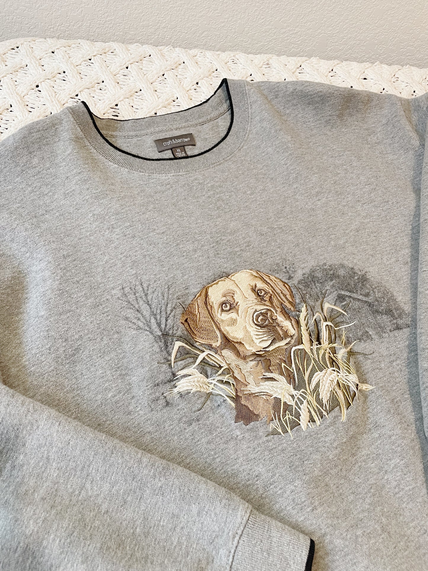 Embroidered Dog Crew (XL)