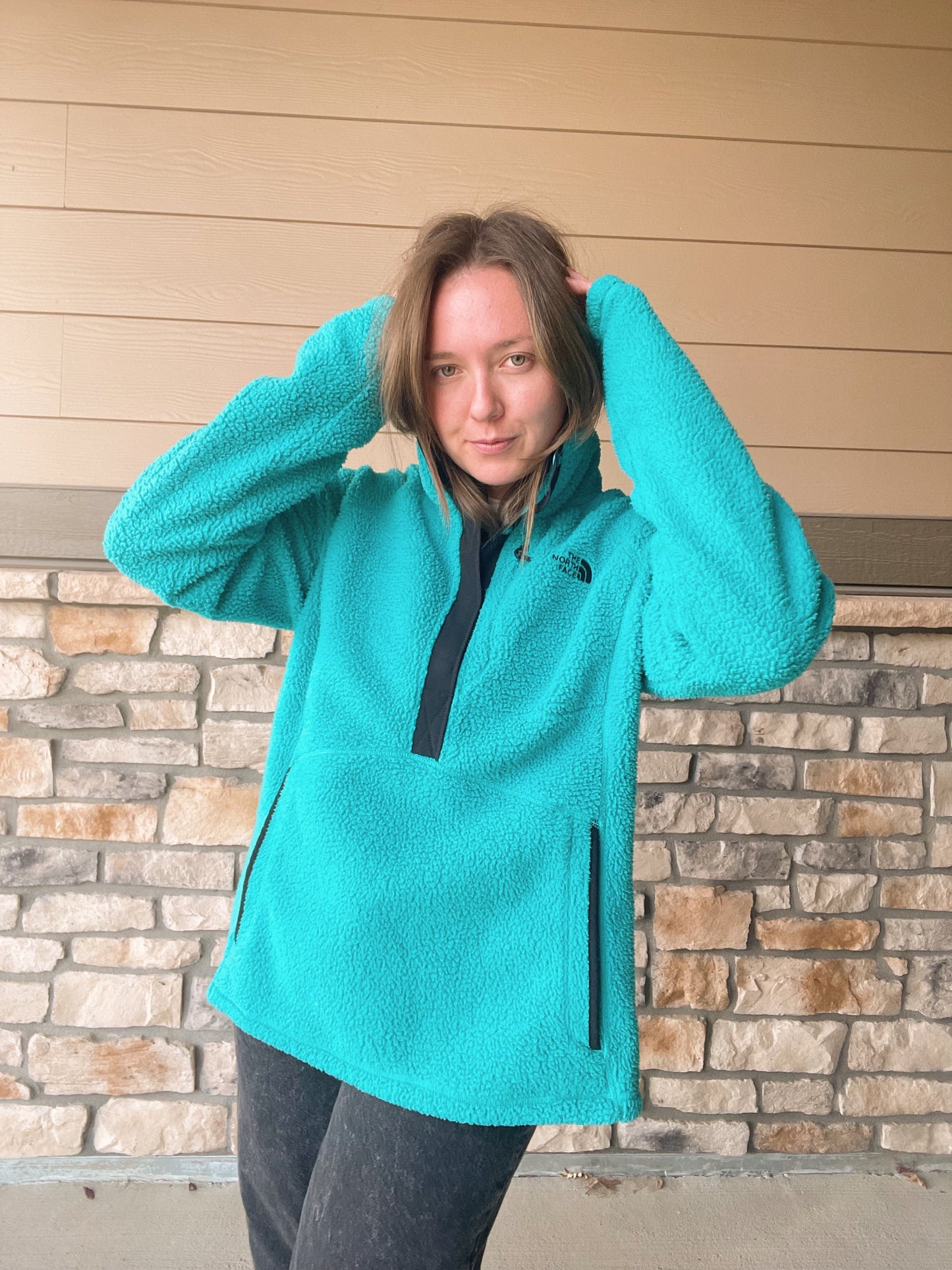 North Face Teal Fleece (Women's L/XL)